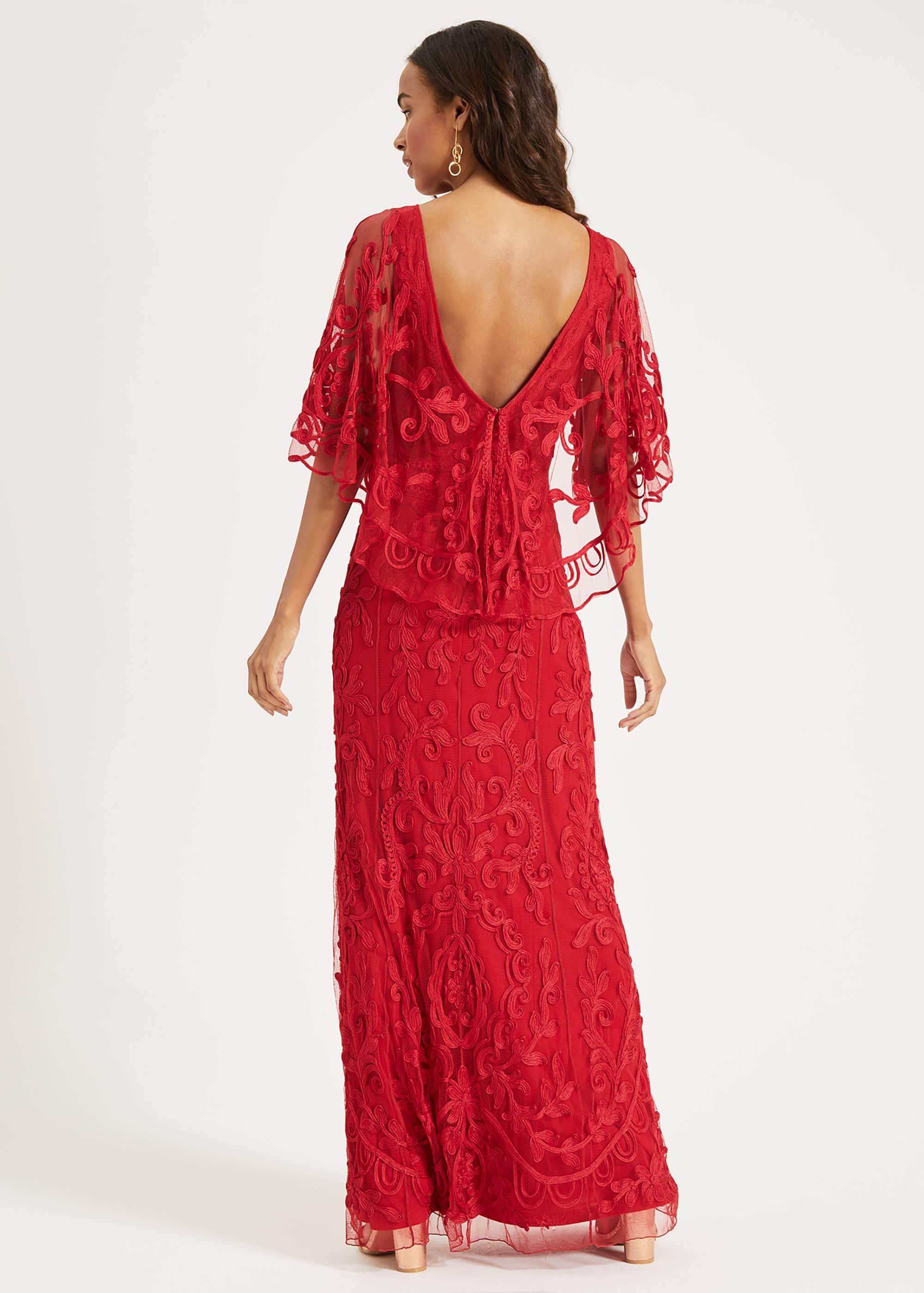 Aviana Tapework Lace Maxi Dress