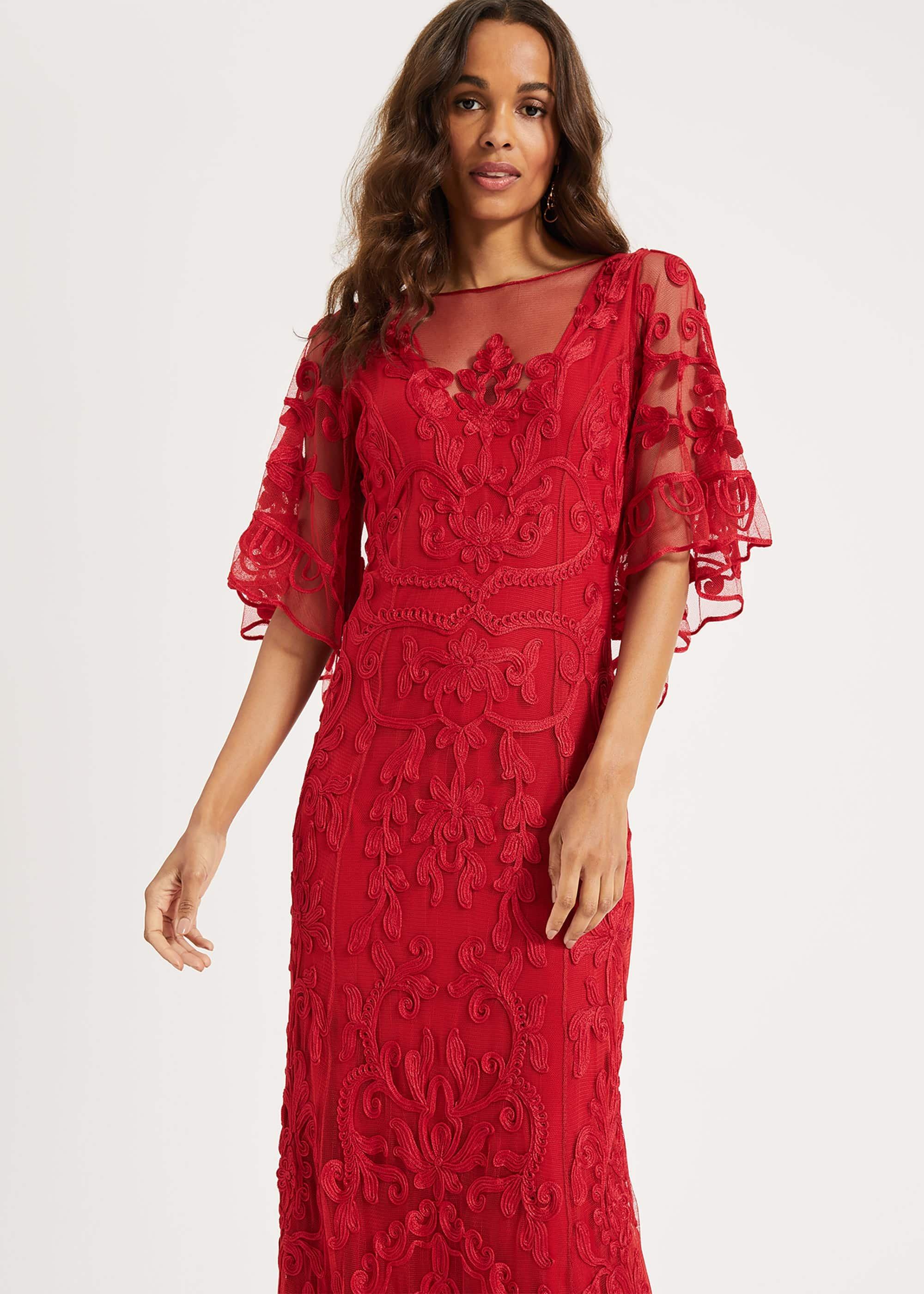 Aviana Tapework Lace Maxi Dress