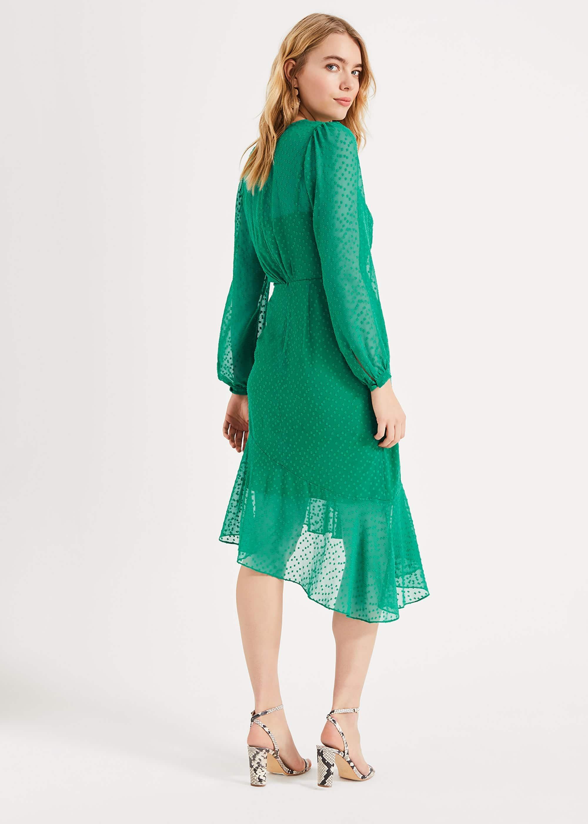 Elaina Flocked Spot Dress