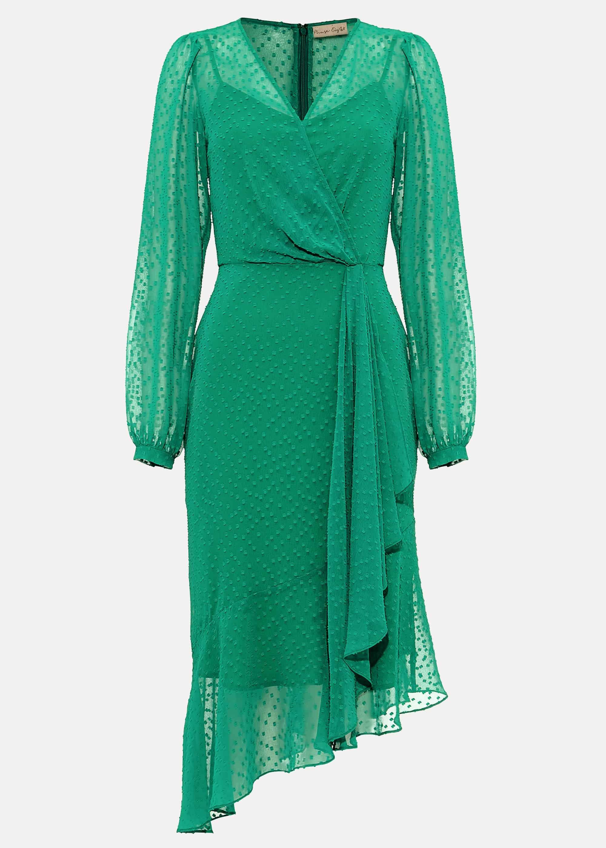 Elaina Flocked Spot Dress
