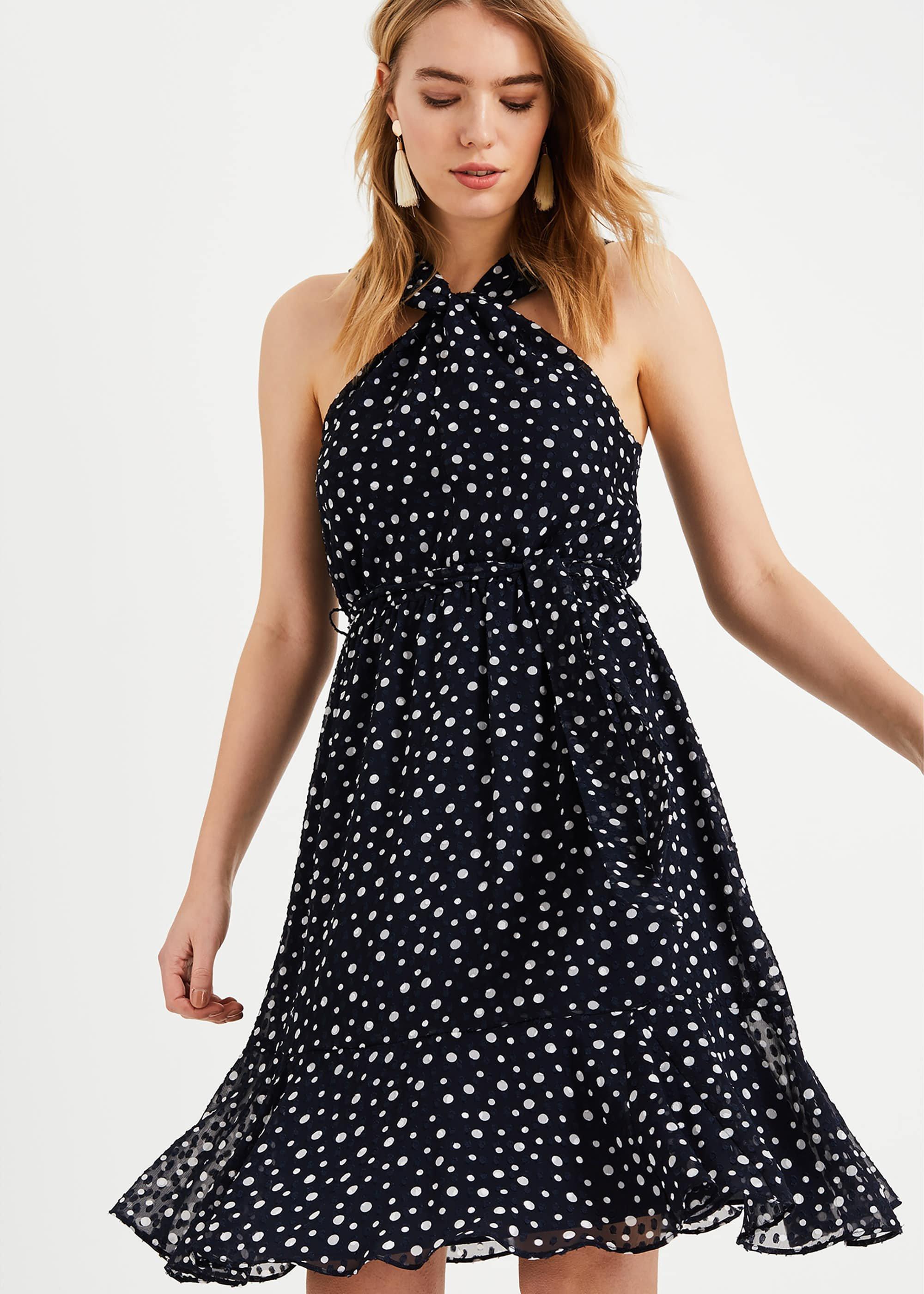 Dotty Flocked Dress