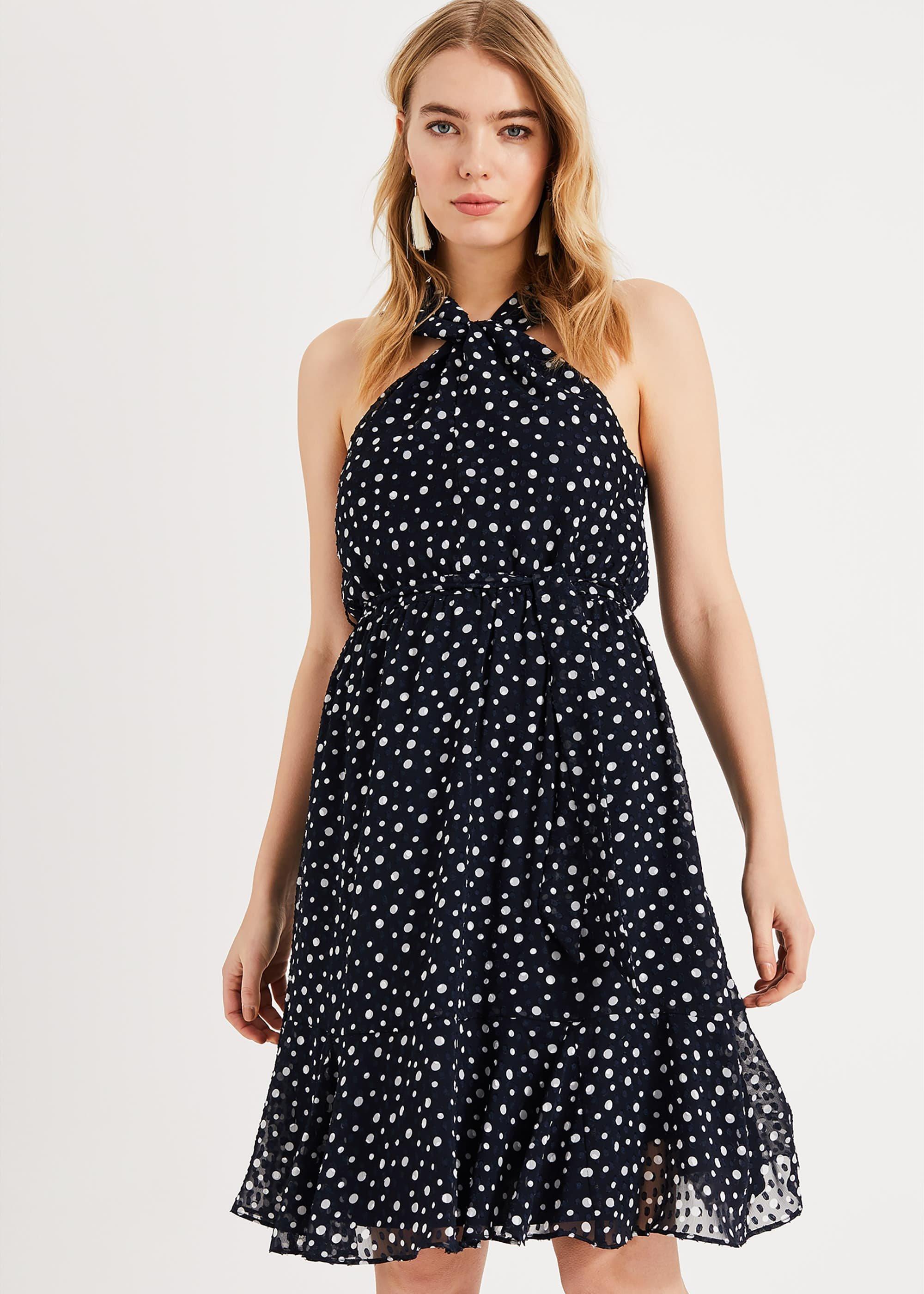 Dotty Flocked Dress