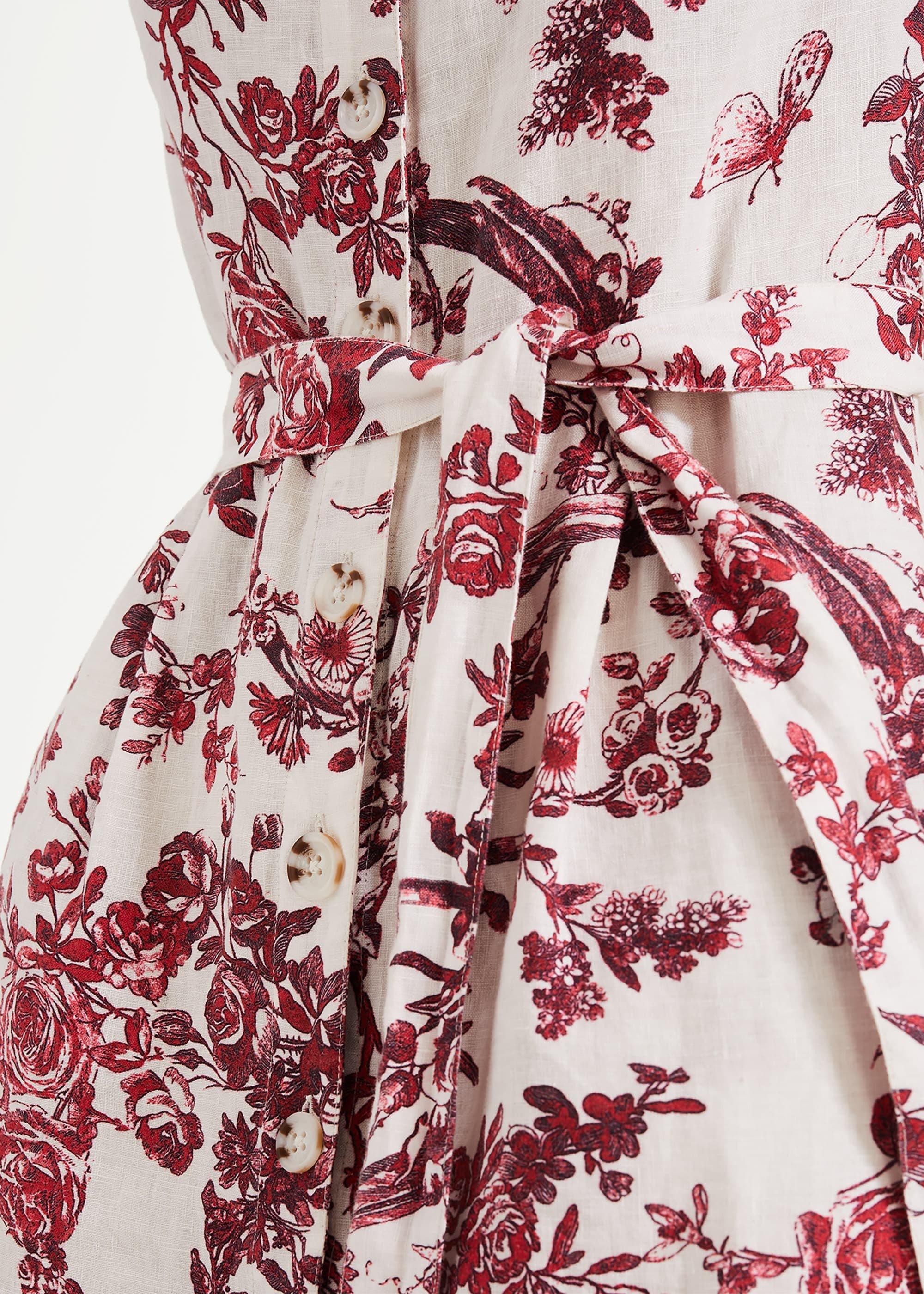 Toile De Jouy Linen Dress