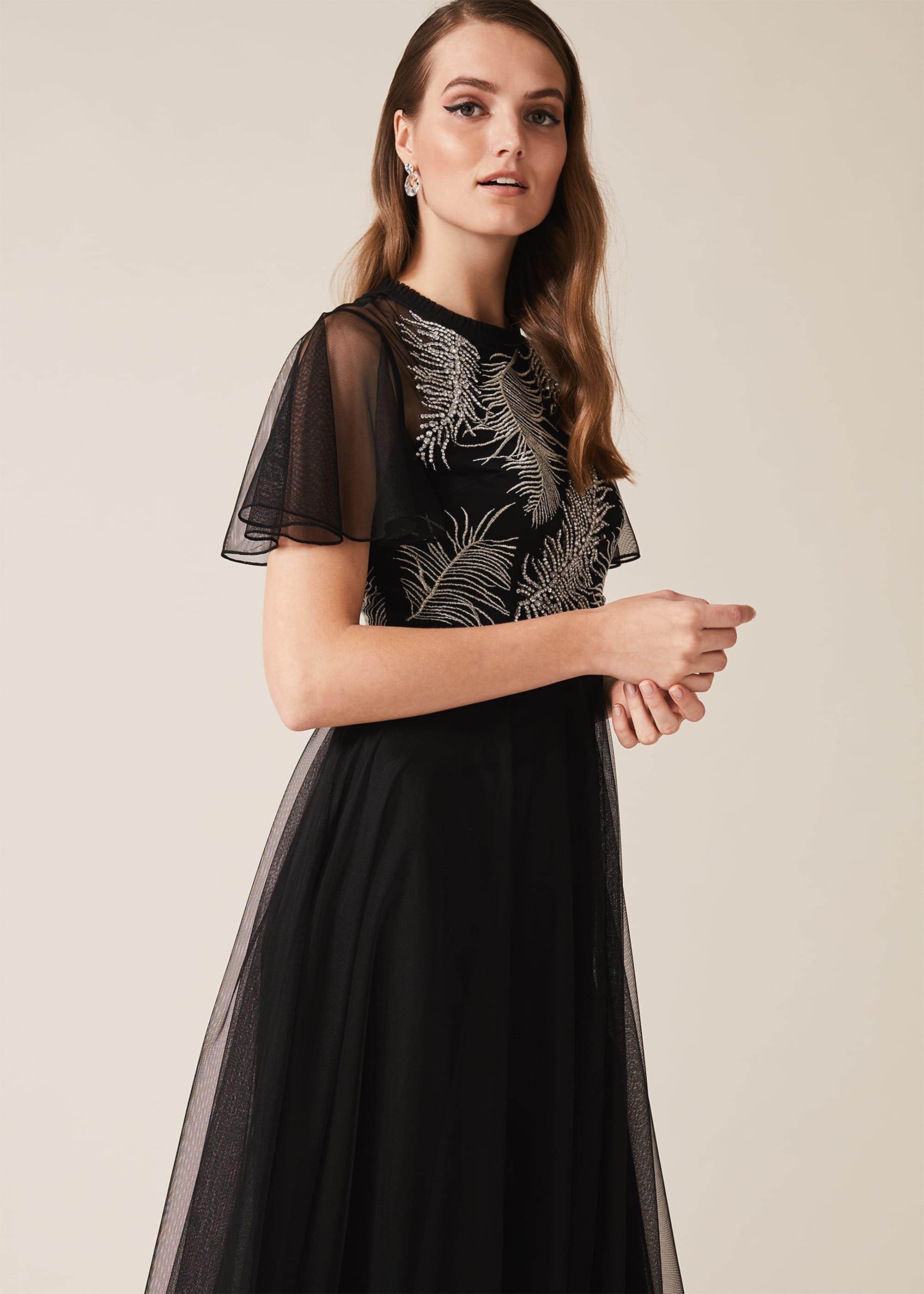 Loretta Feather Embroidered Dress