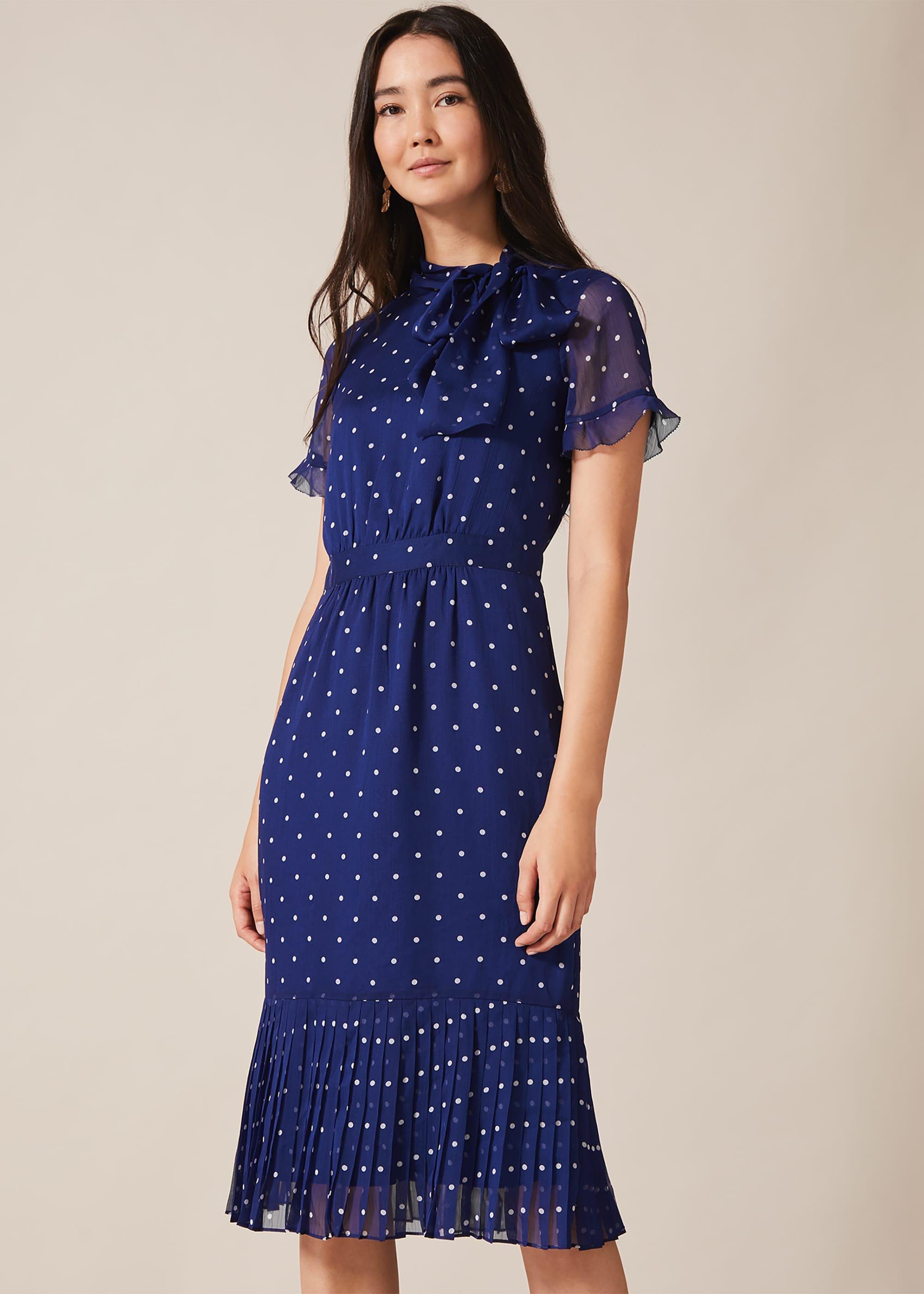 Sonia Spot Pleat Dress