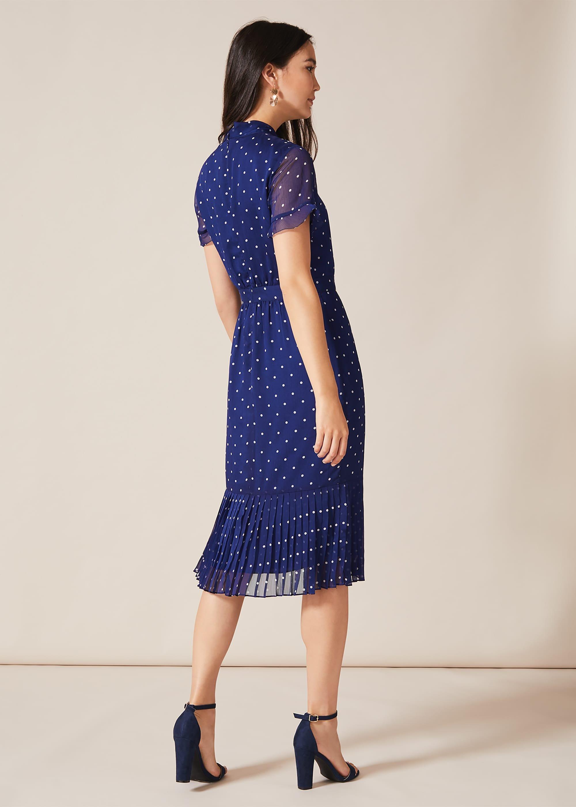 Sonia Spot Pleat Dress