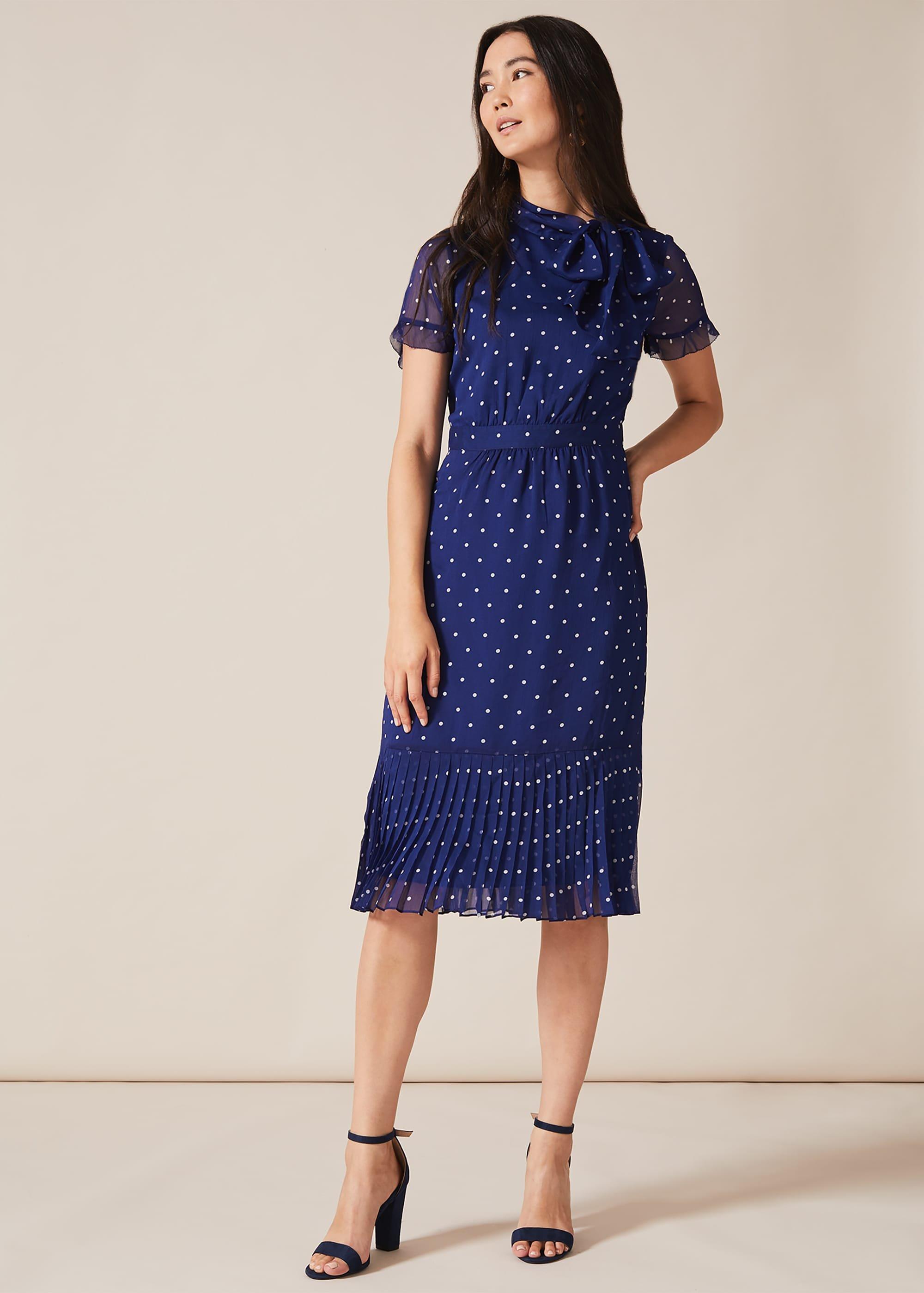 Sonia Spot Pleat Dress