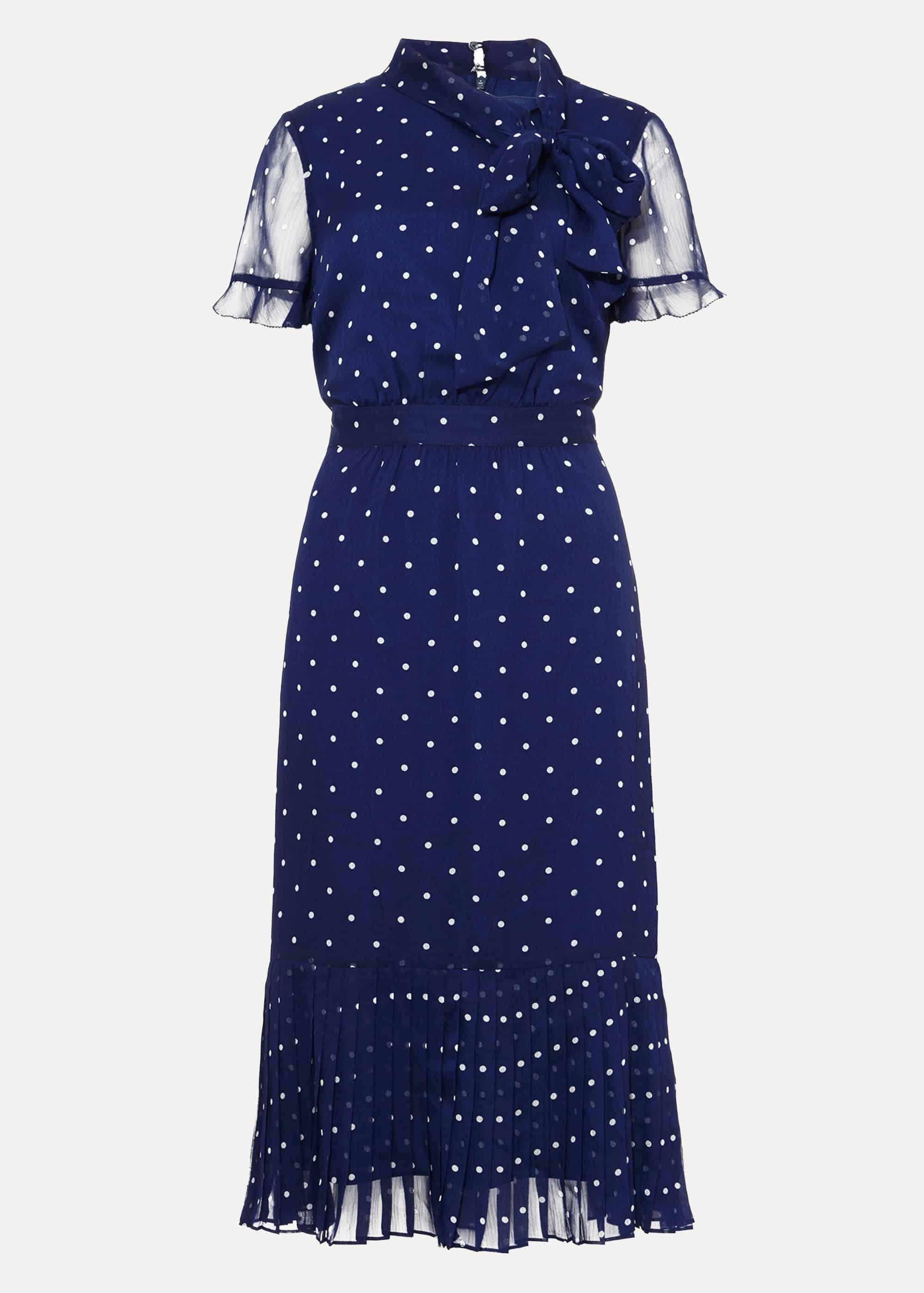 Sonia Spot Pleat Dress | Phase Eight UK |