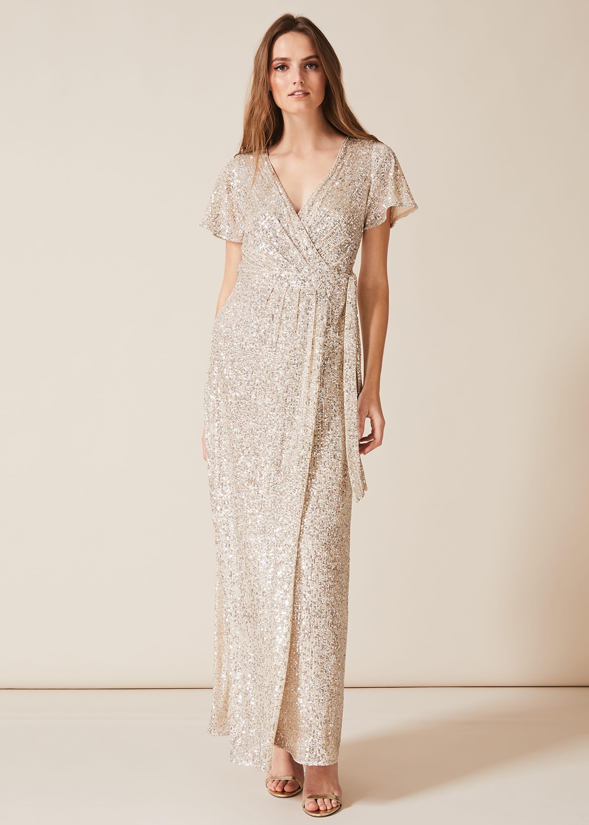Amily Sequin Wrap Dress