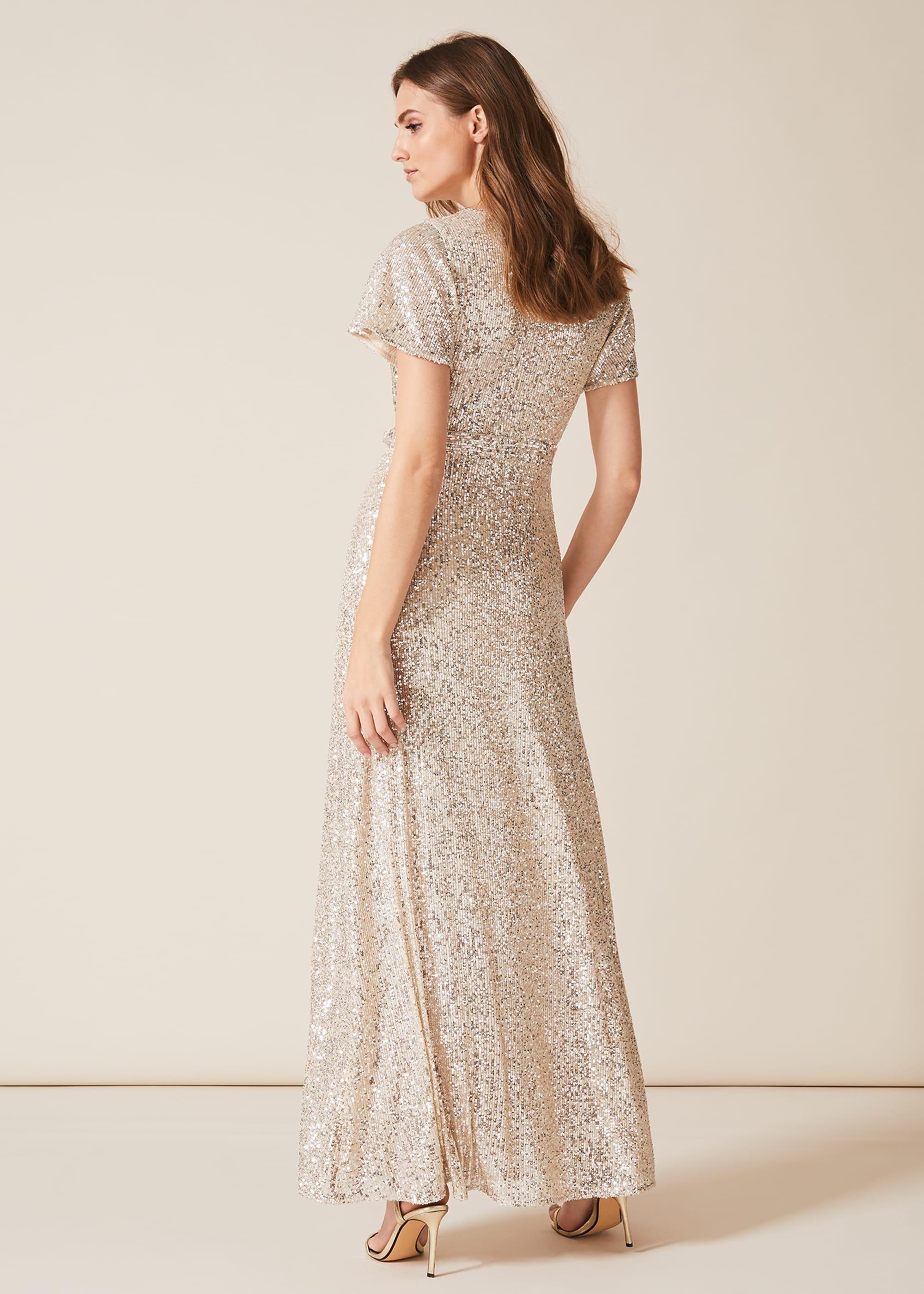 Amily Sequin Wrap Dress