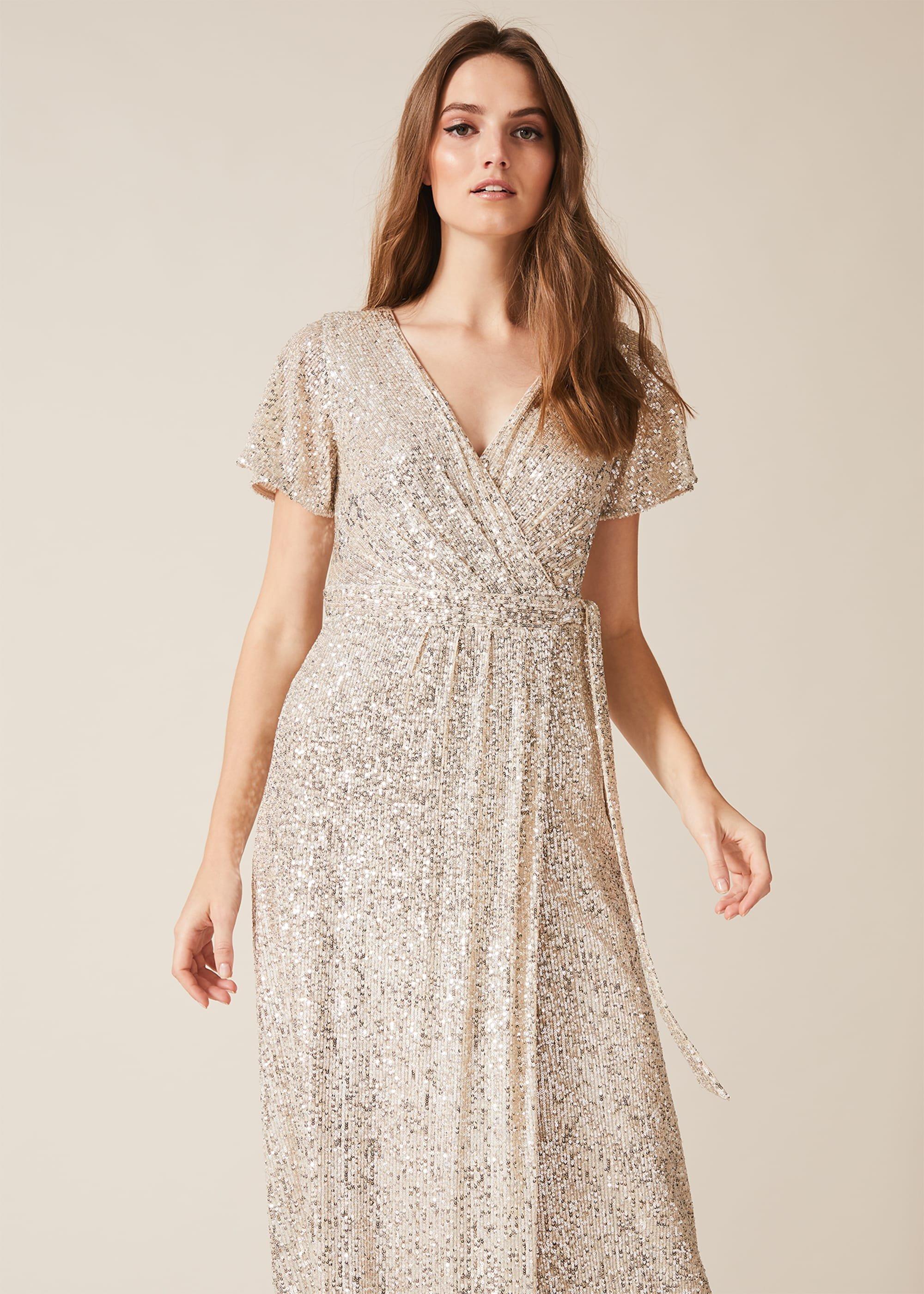 Amily Sequin Wrap Dress