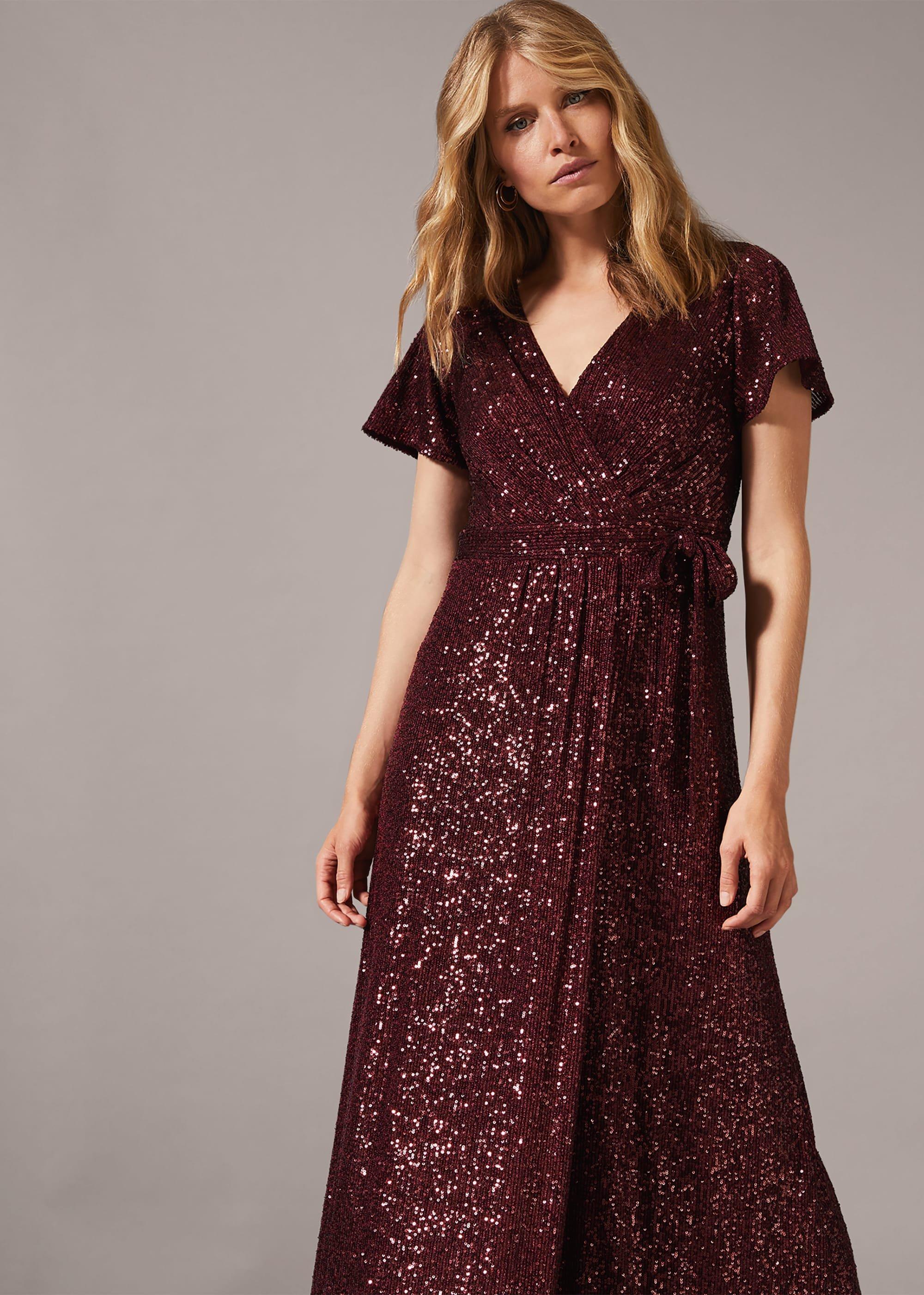 Amily Sequin Wrap Dress