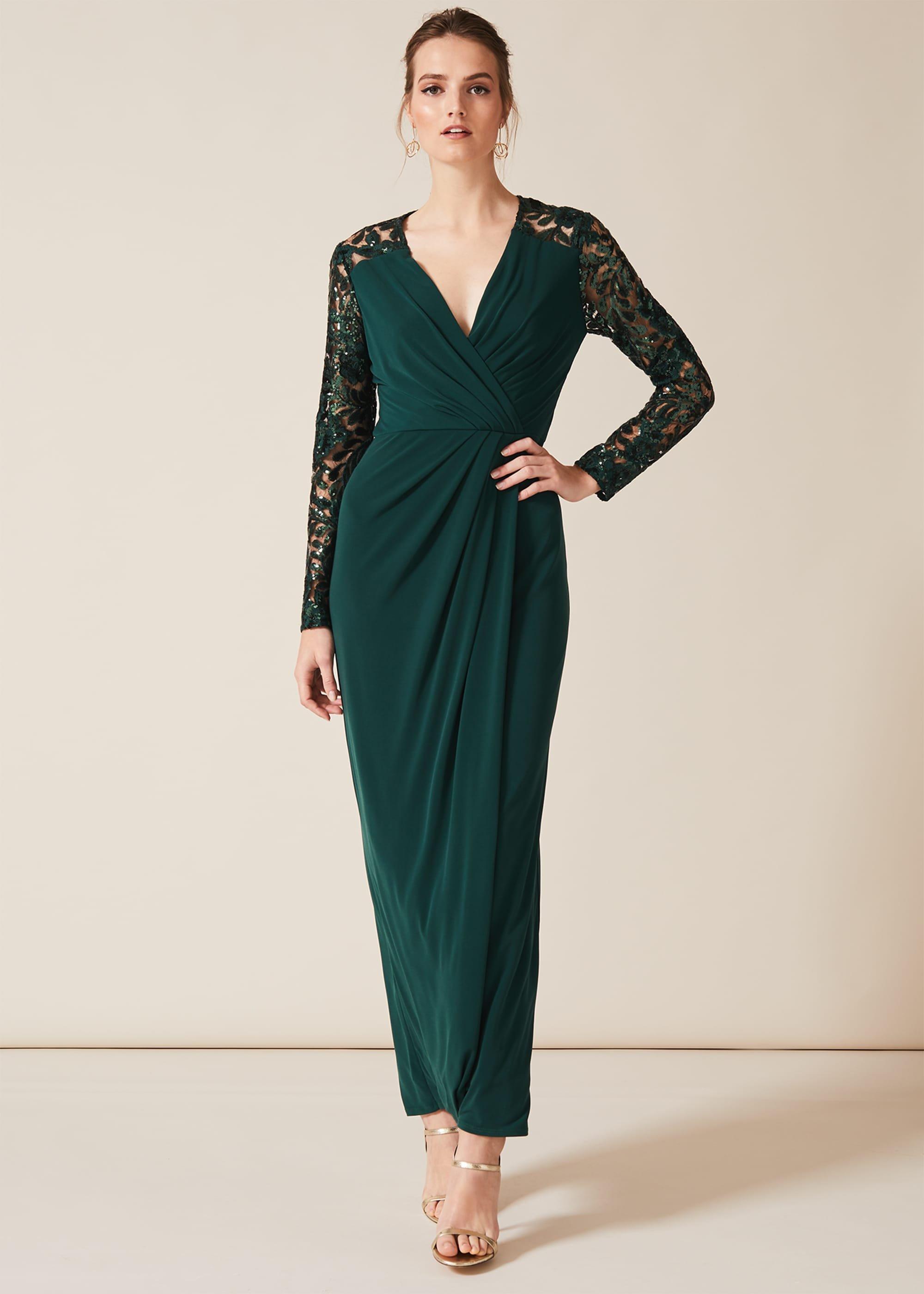Melony Sequin Sleeve Maxi Dress