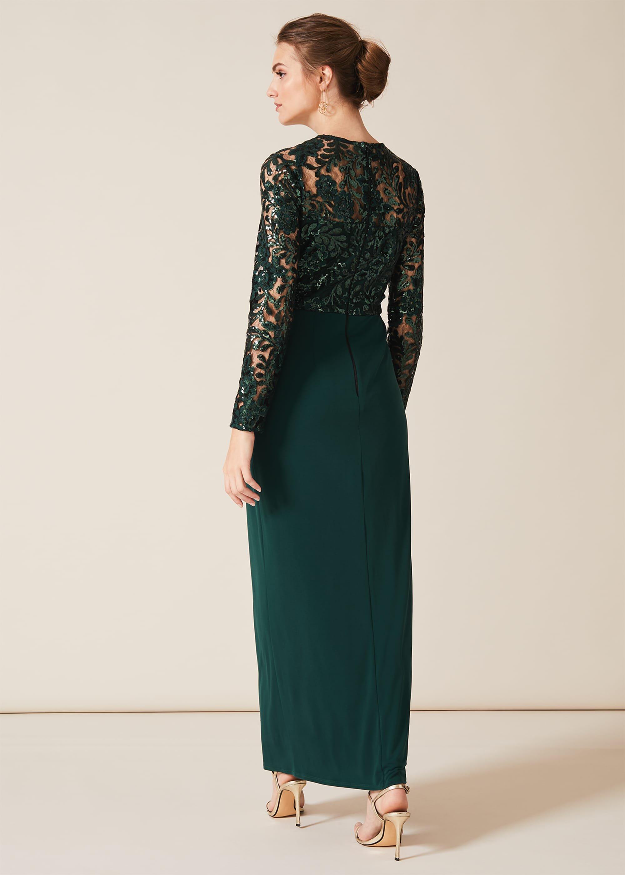 Melony Sequin Sleeve Maxi Dress