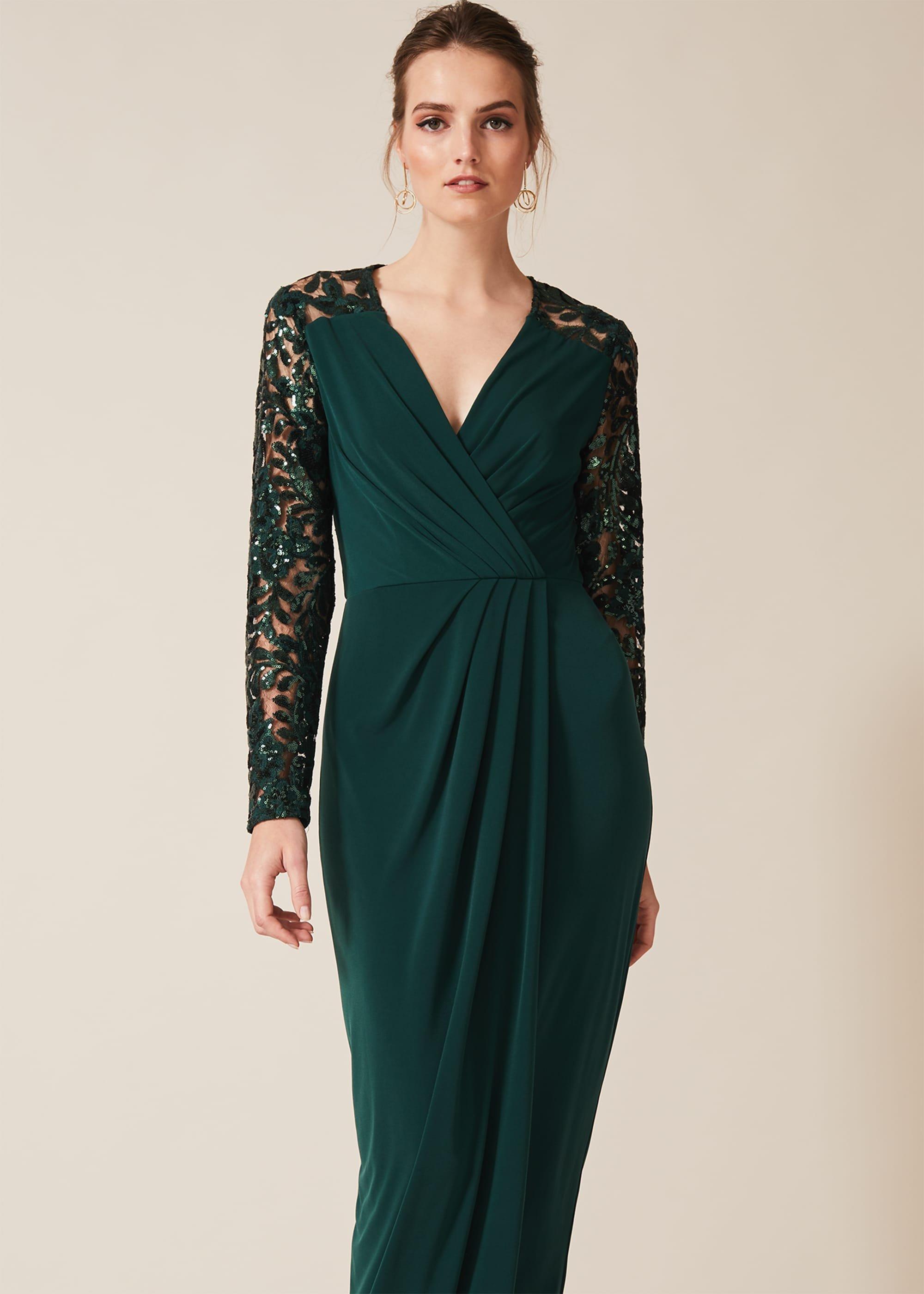 Melony Sequin Sleeve Maxi Dress