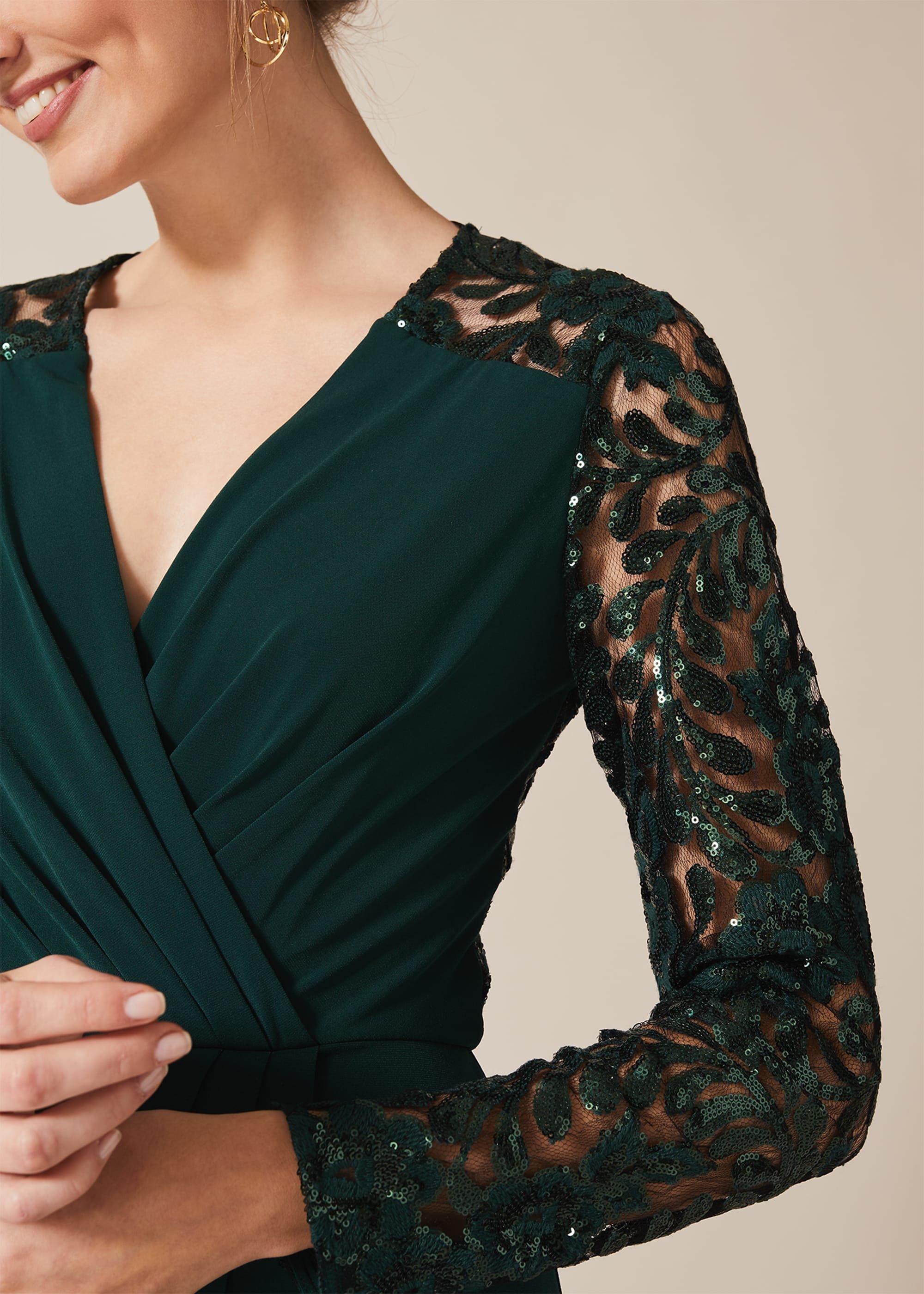 Melony Sequin Sleeve Maxi Dress