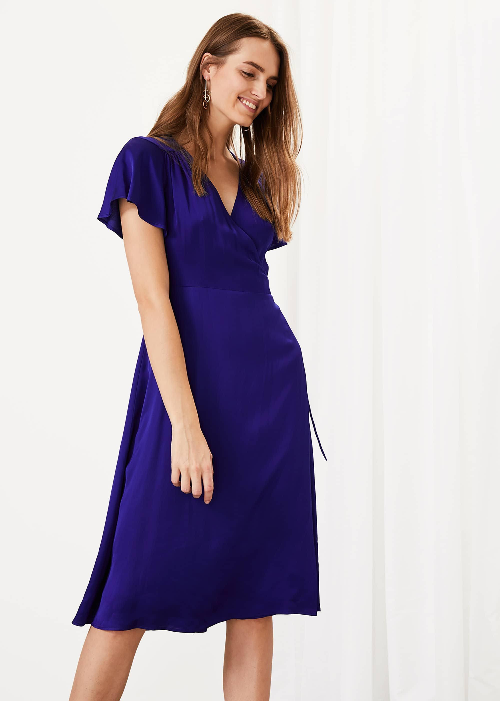 Sasha Satin Wrap Dress