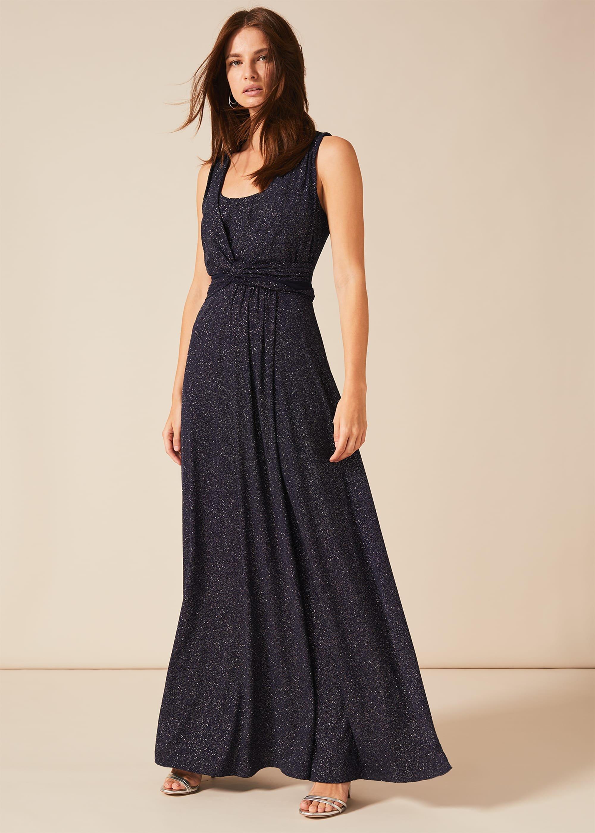 maxi dress neck tie Brown Maxi Dress - Vivianne Scarf Tie - Size 0 to 12
