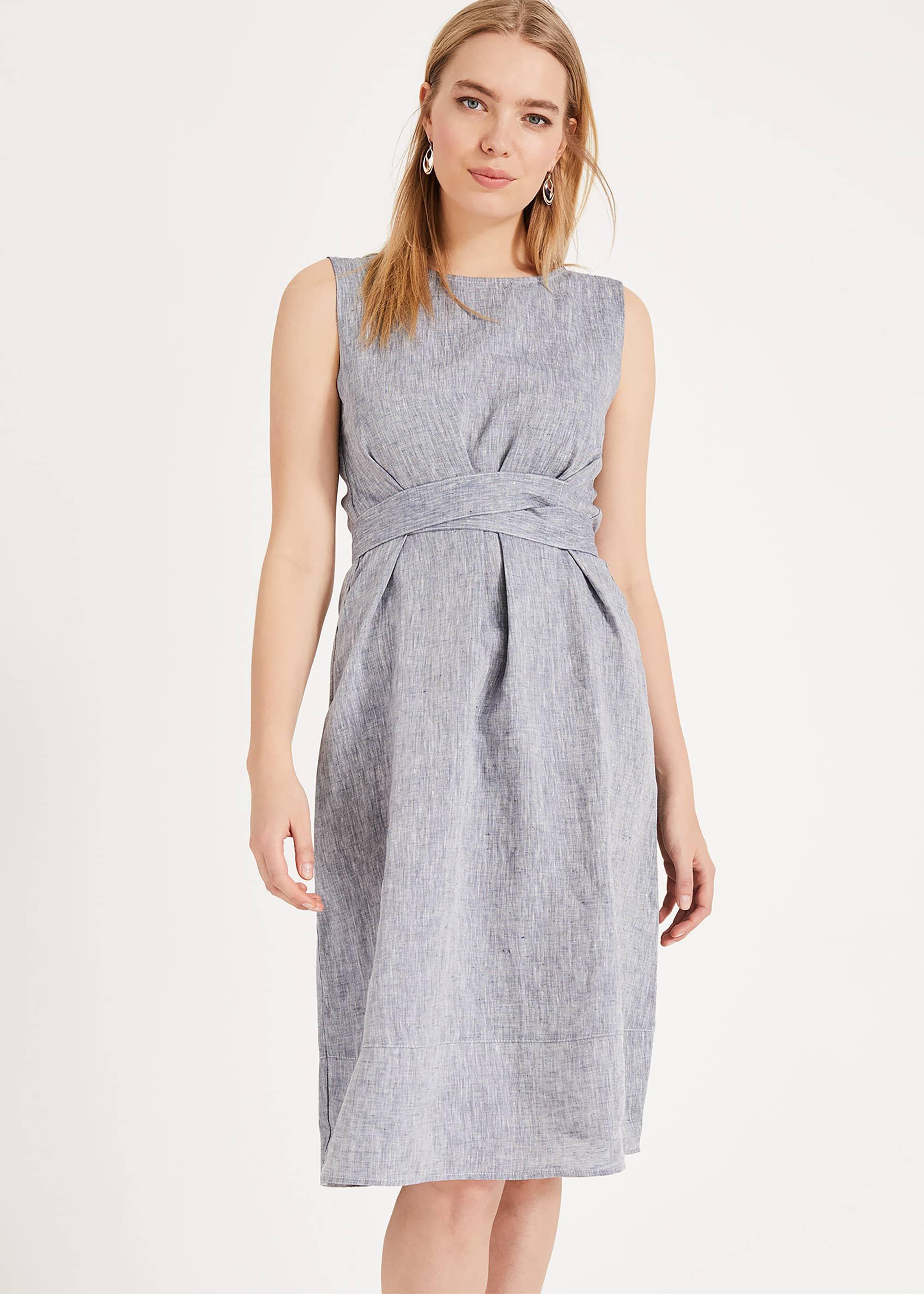 Cross Hatch Linen Dress