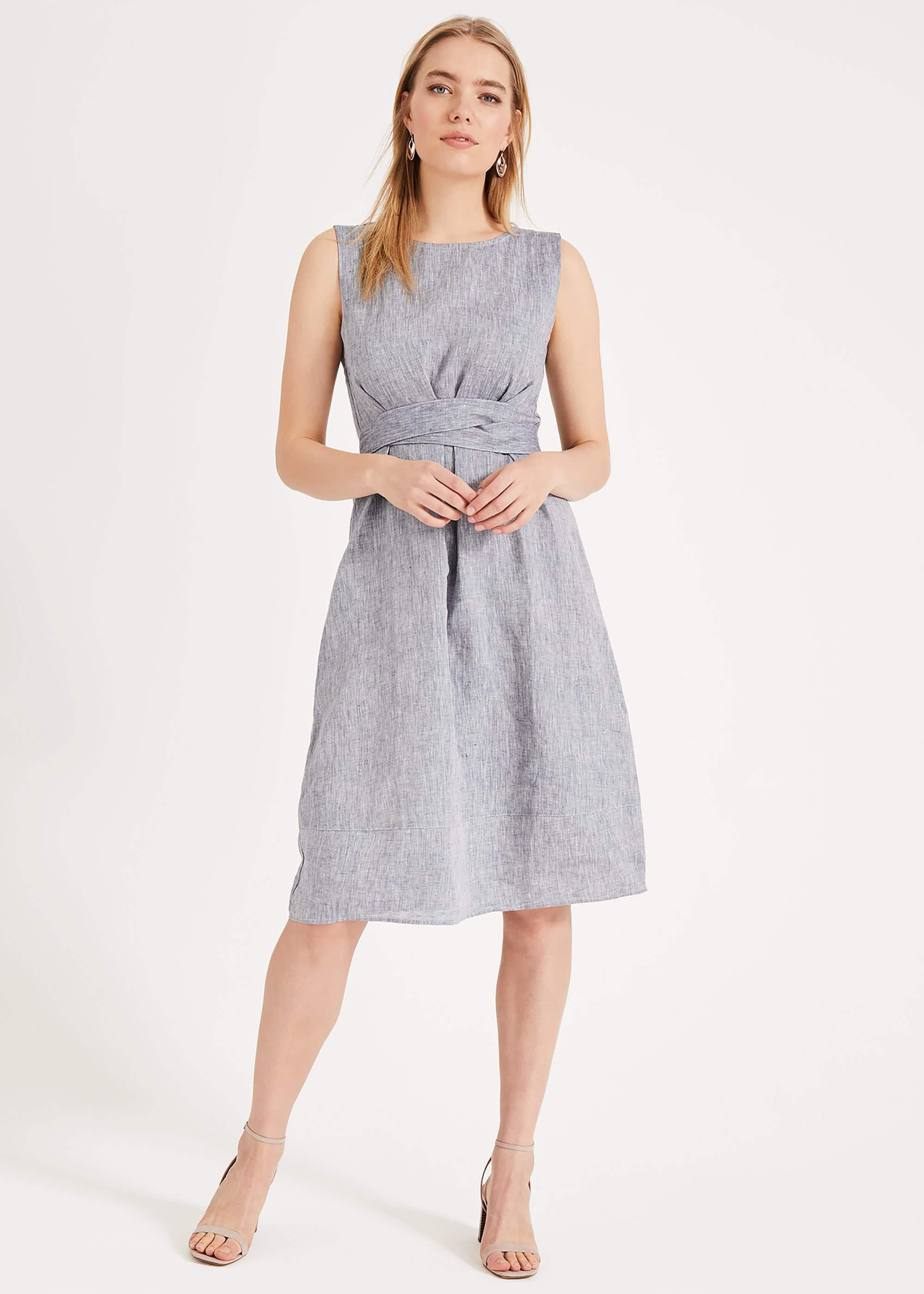 Cross Hatch Linen Dress