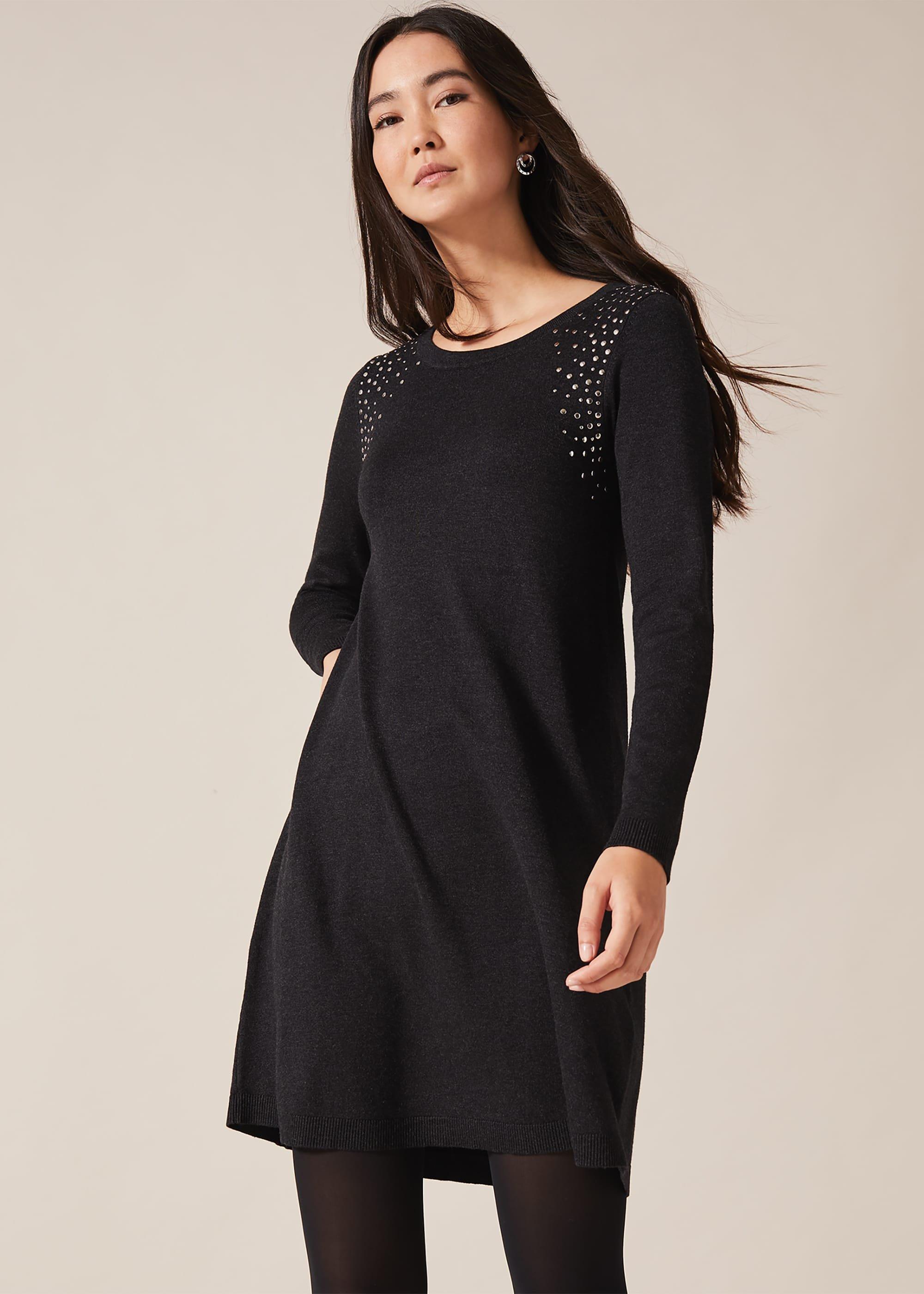 Stormy Stud Detail Swing Dress