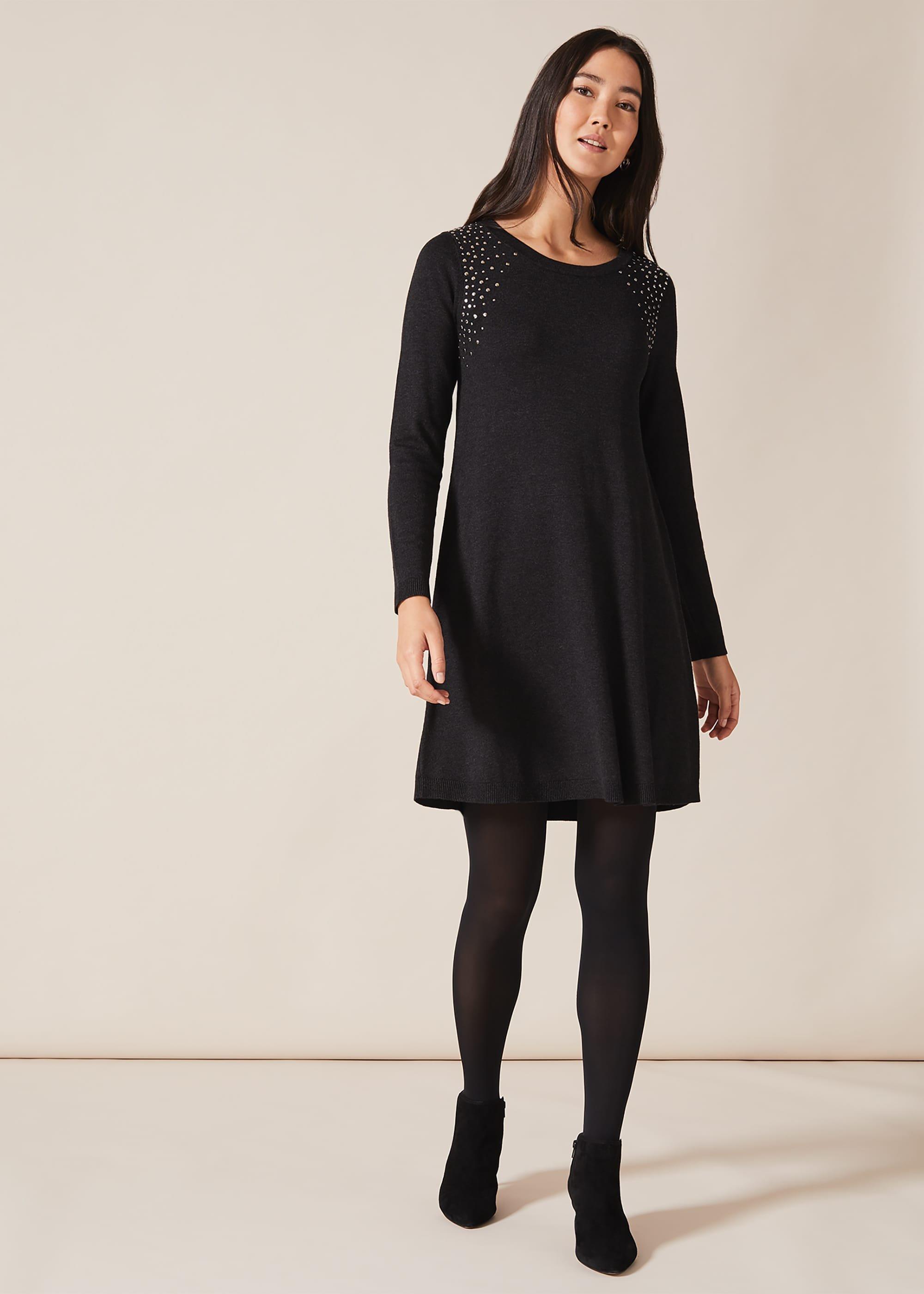Stormy Stud Detail Swing Dress