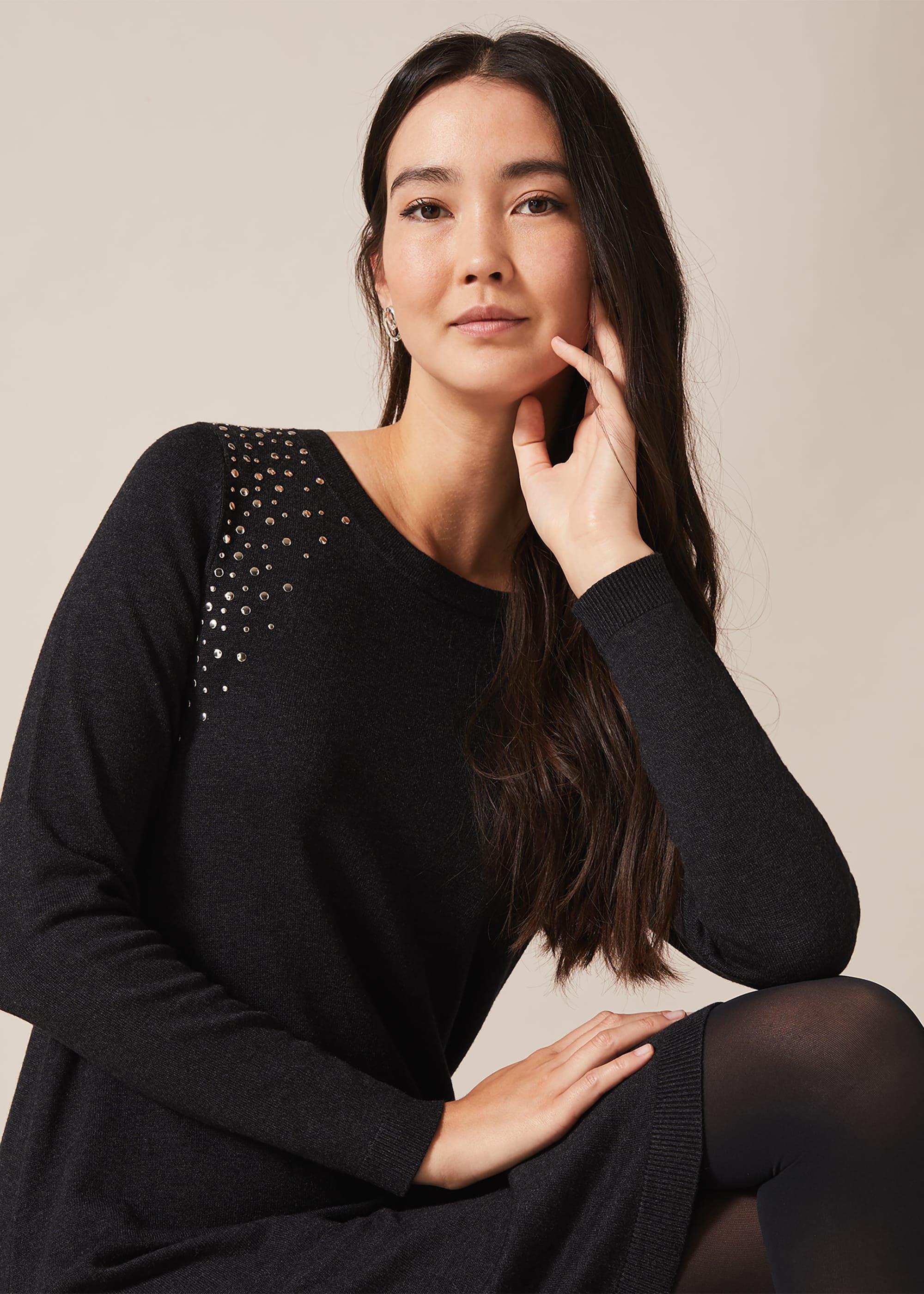 Stormy Stud Detail Swing Dress