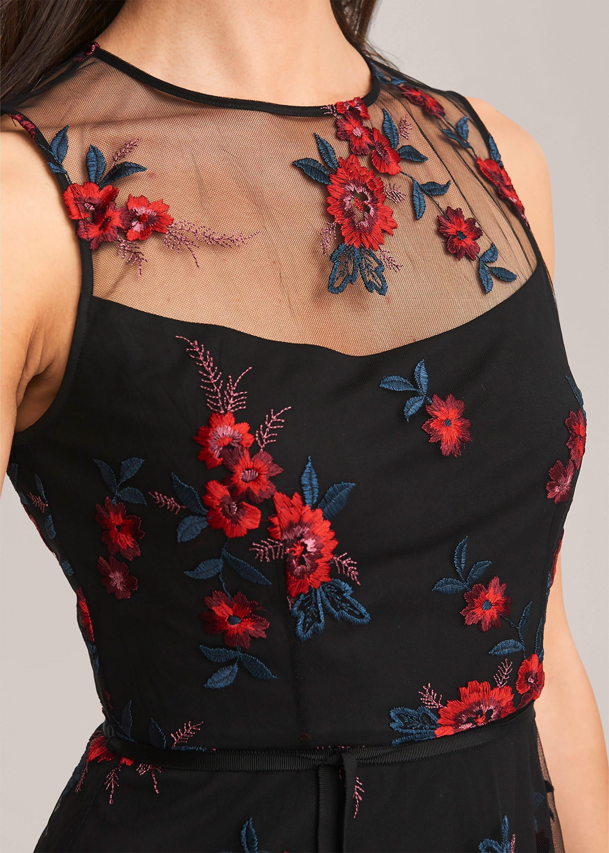 Maylin Embroidered Fit And Flare Dress