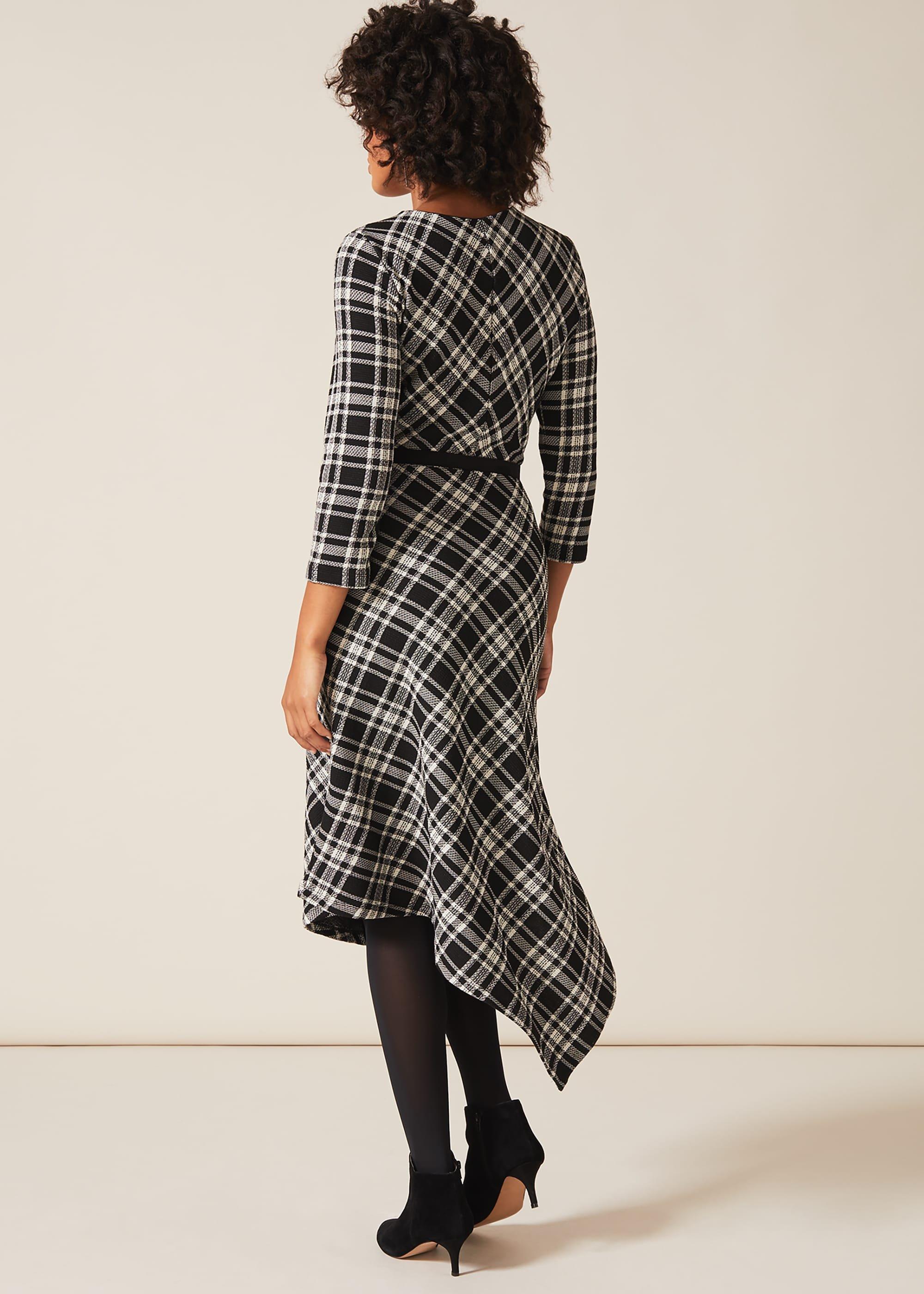 Elise Check Asymmetric Dress