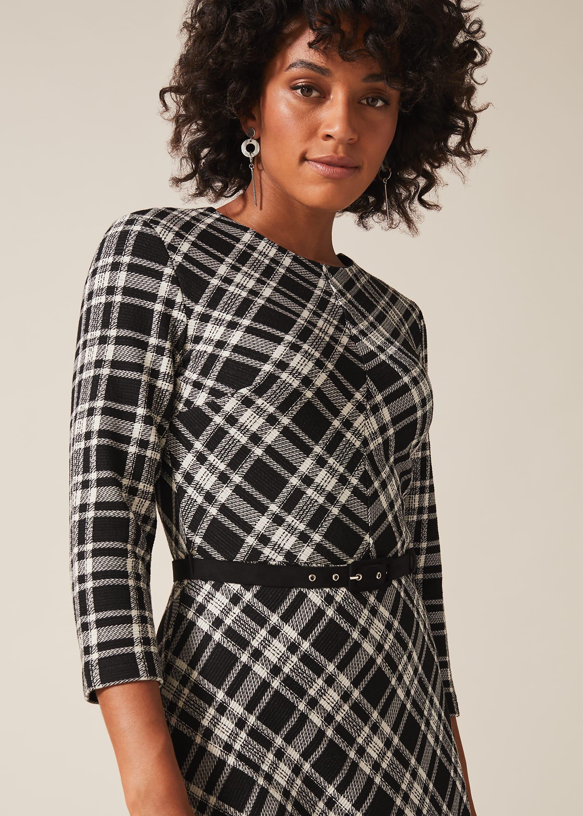 Elise Check Asymmetric Dress