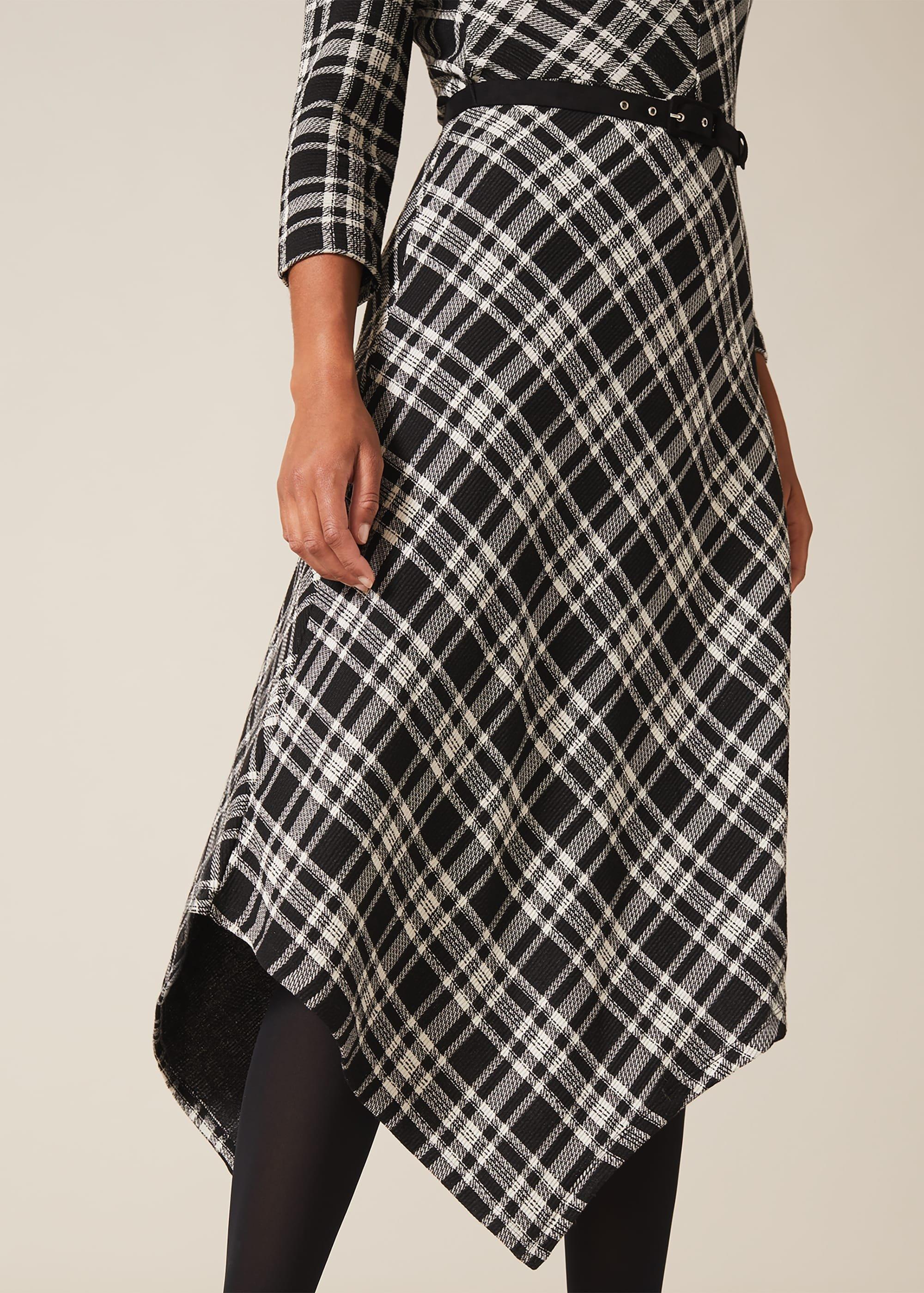 Elise Check Asymmetric Dress