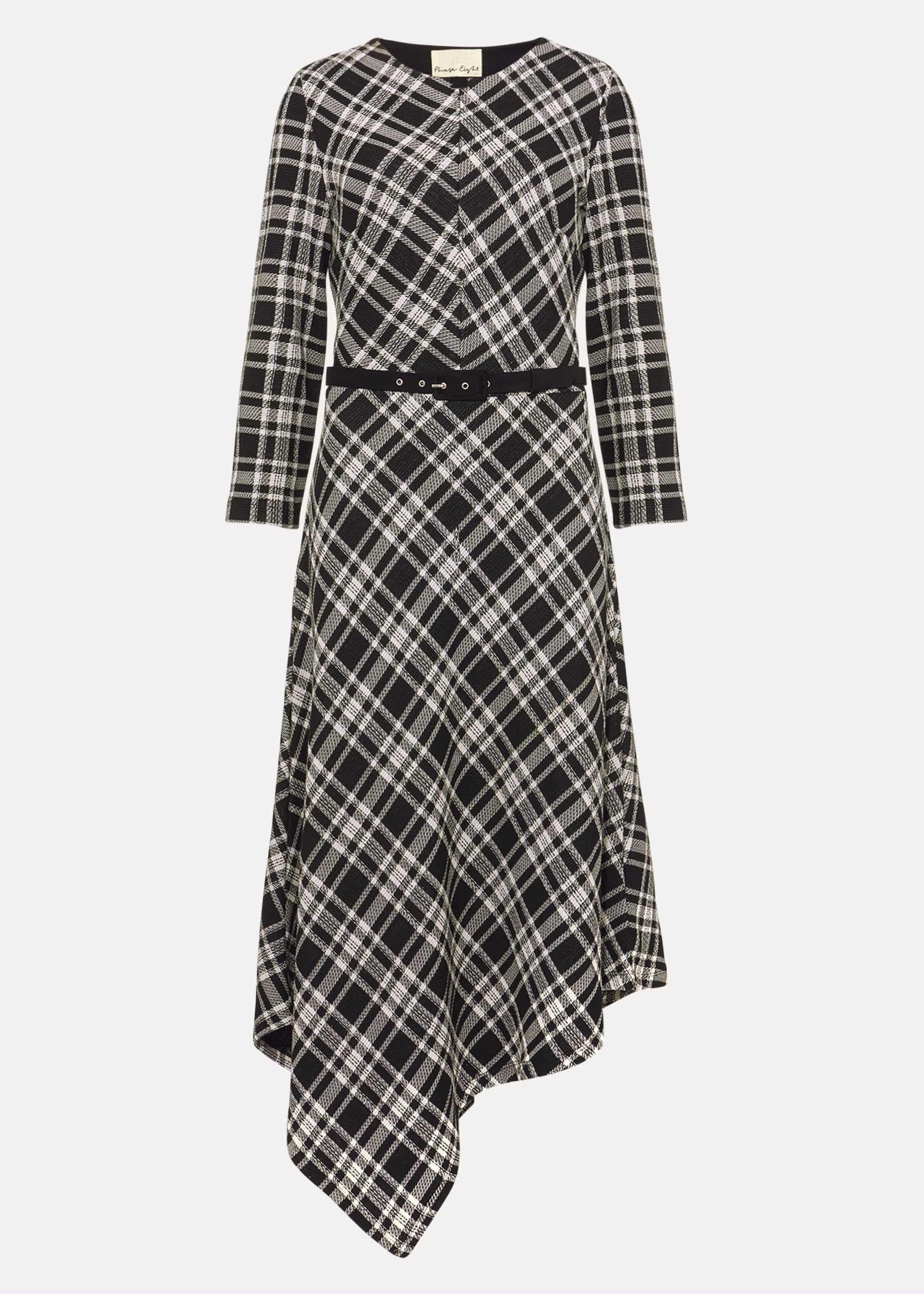 Elise Check Asymmetric Dress