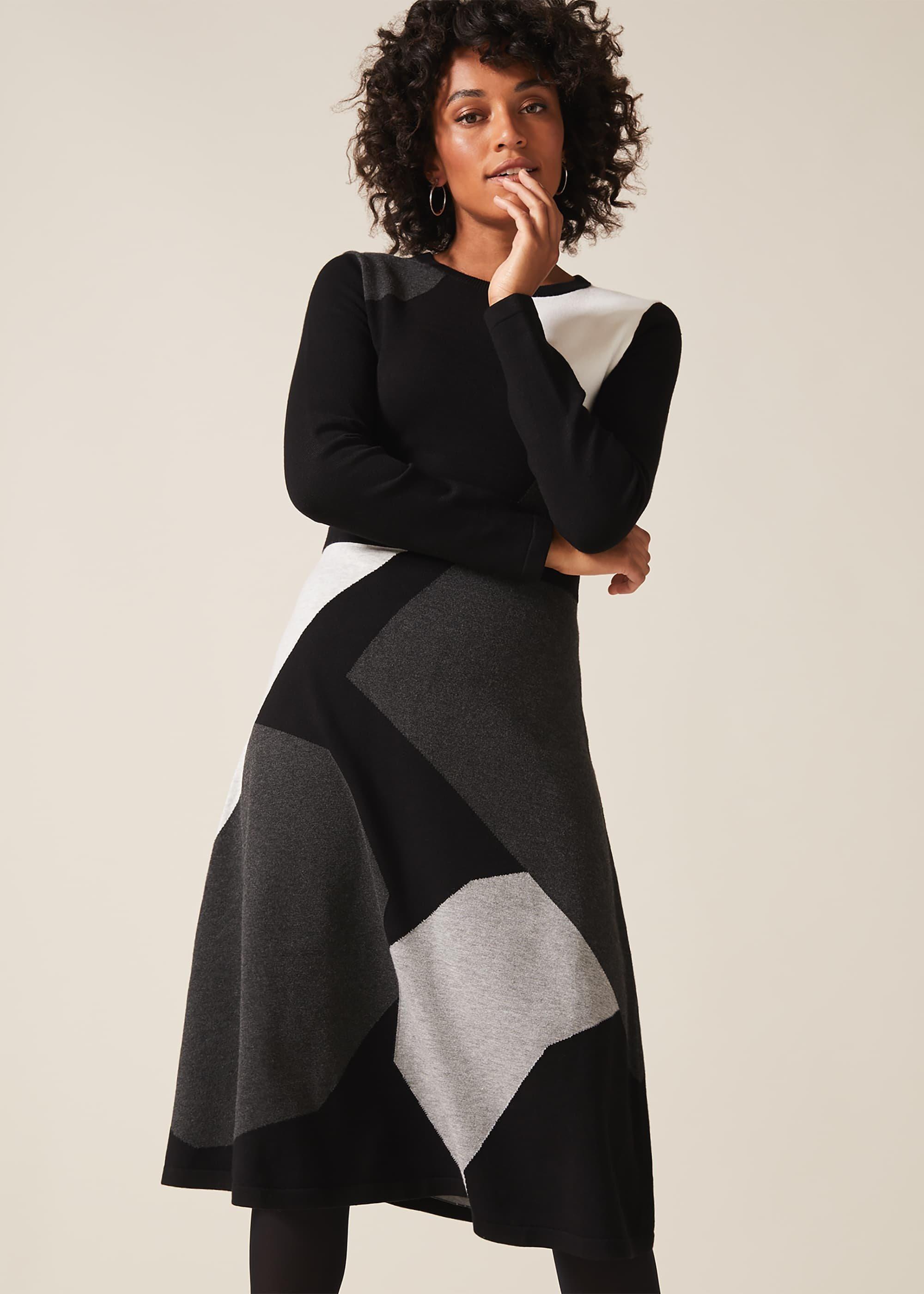 Fran Fit And Flare Panel Dress