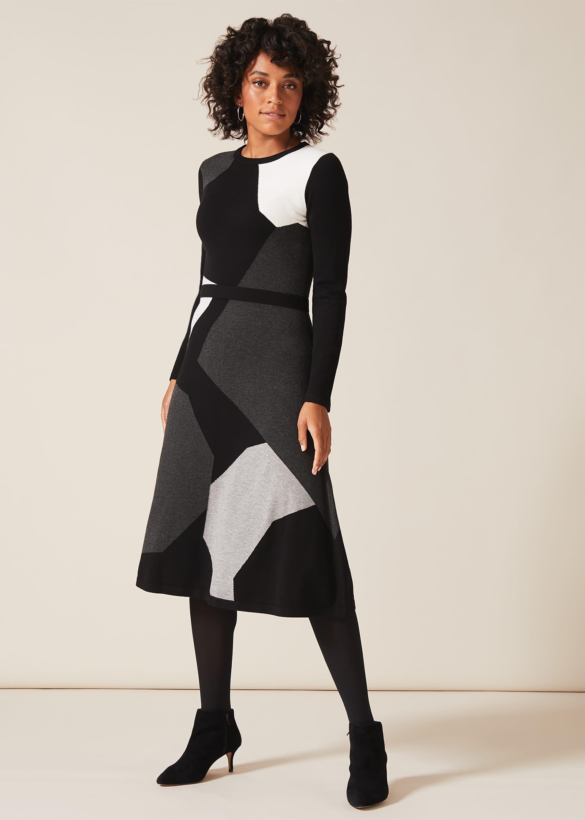 Fran Fit And Flare Panel Dress