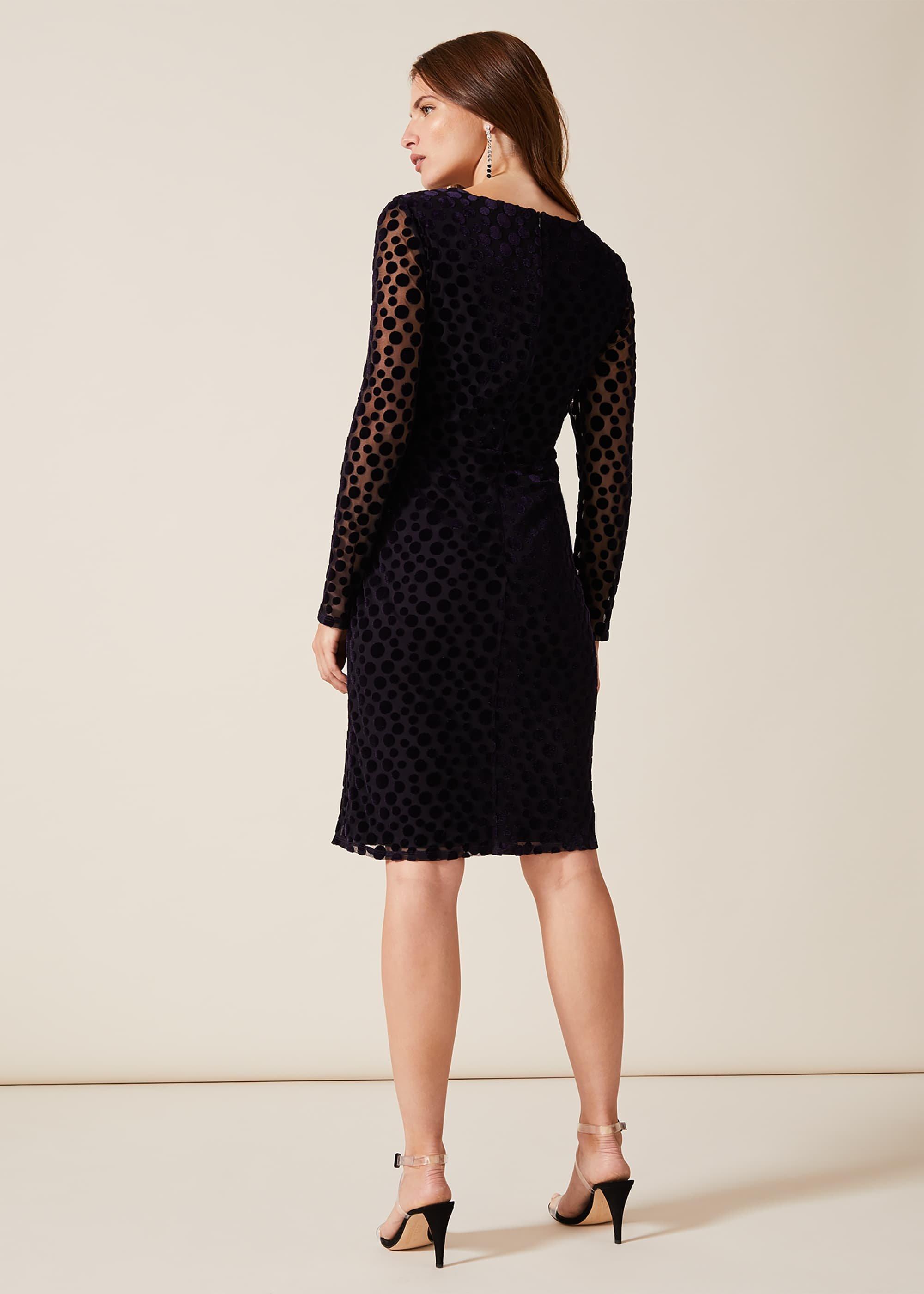 Perrie Spot Velvet Burnout Dress