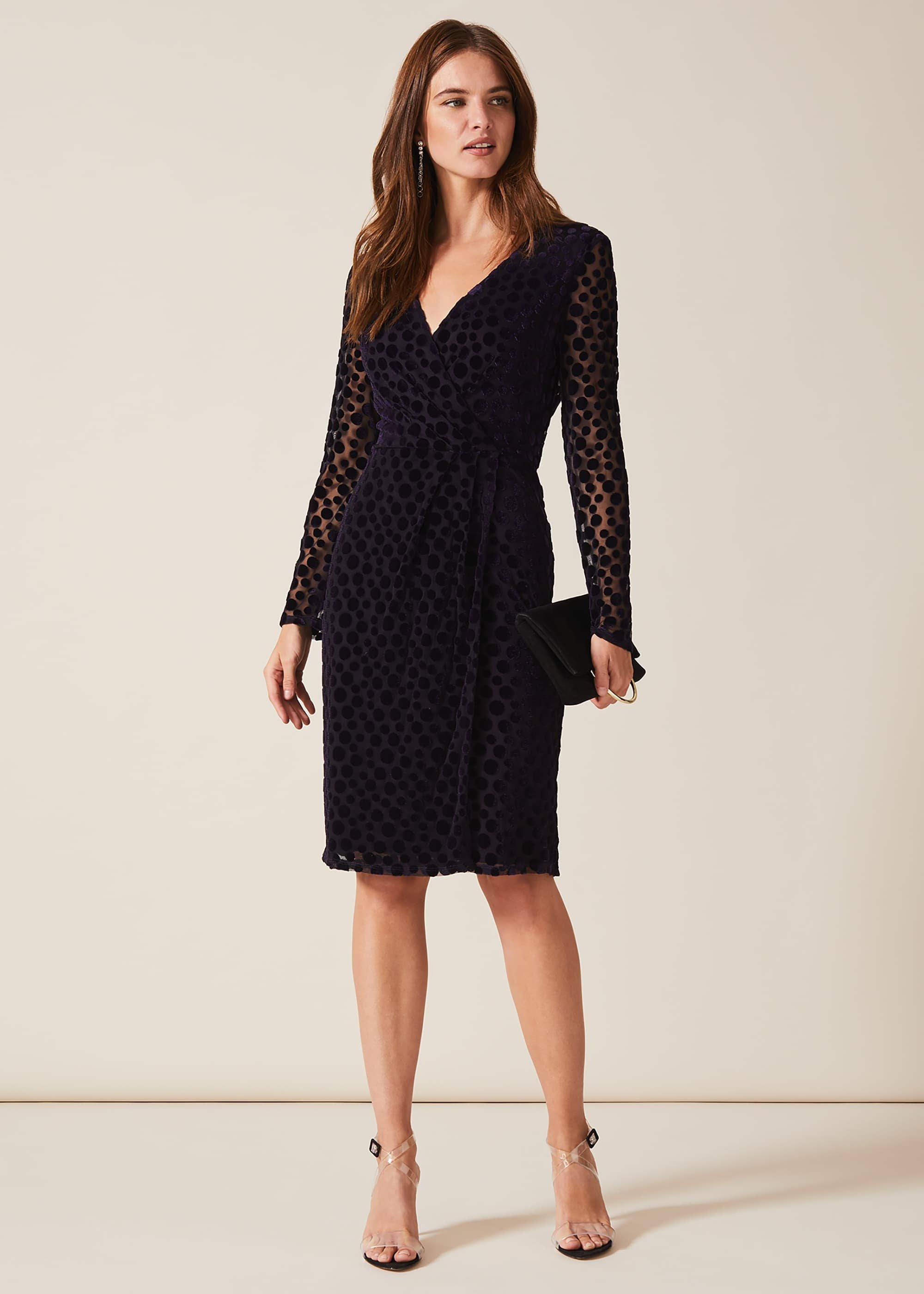 Perrie Spot Velvet Burnout Dress