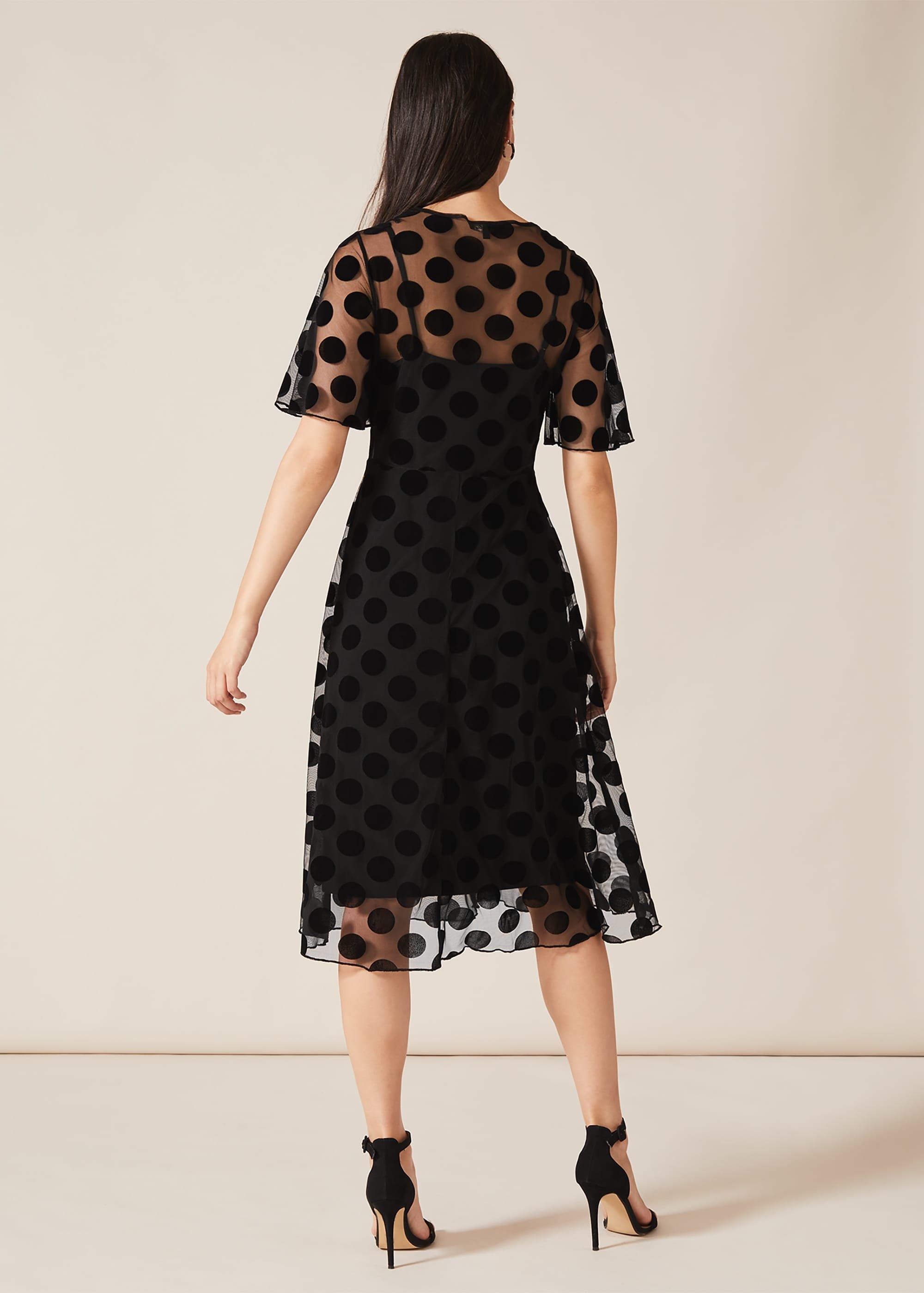Georgette Spot Mesh Dress