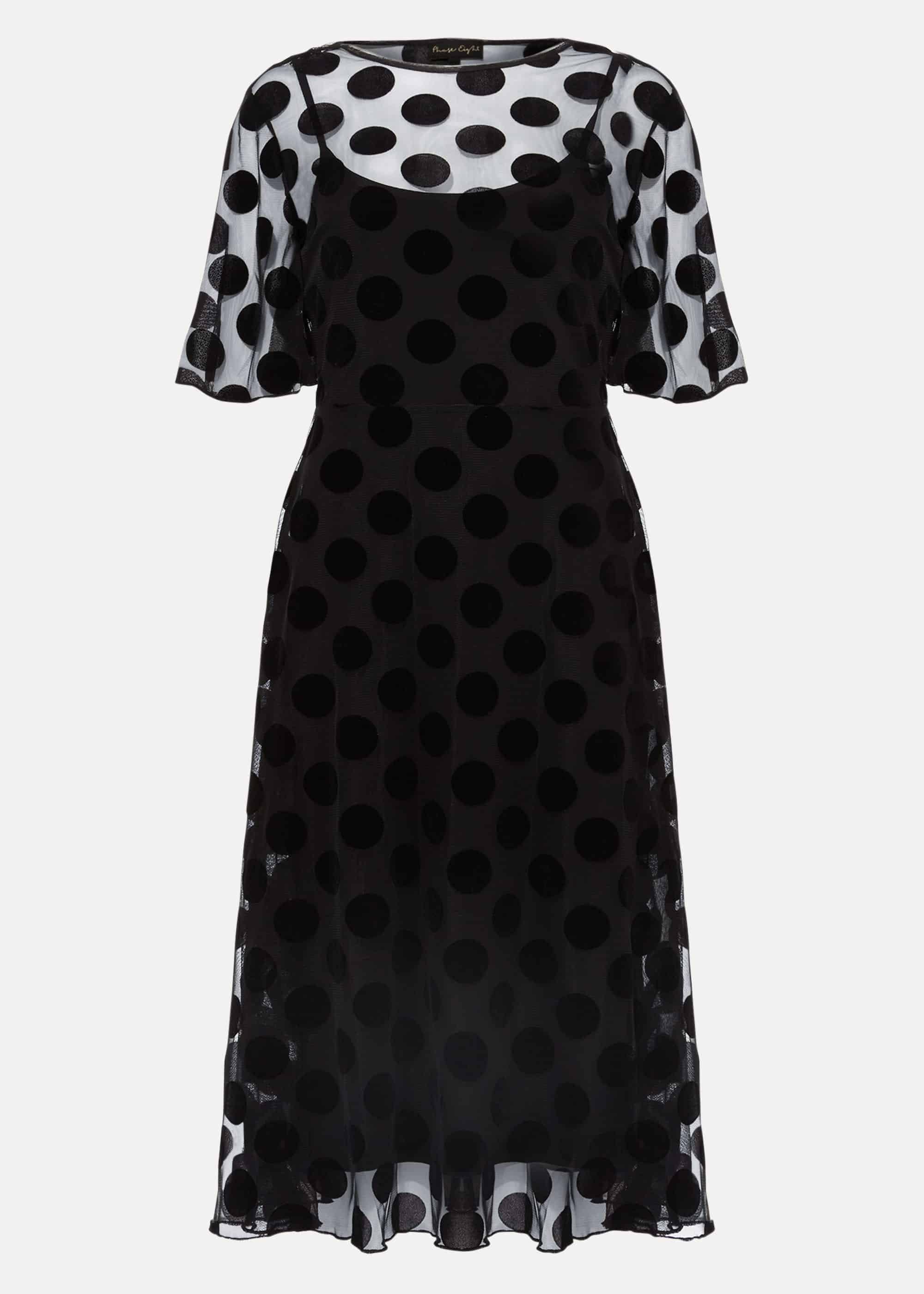 Georgette Spot Mesh Dress