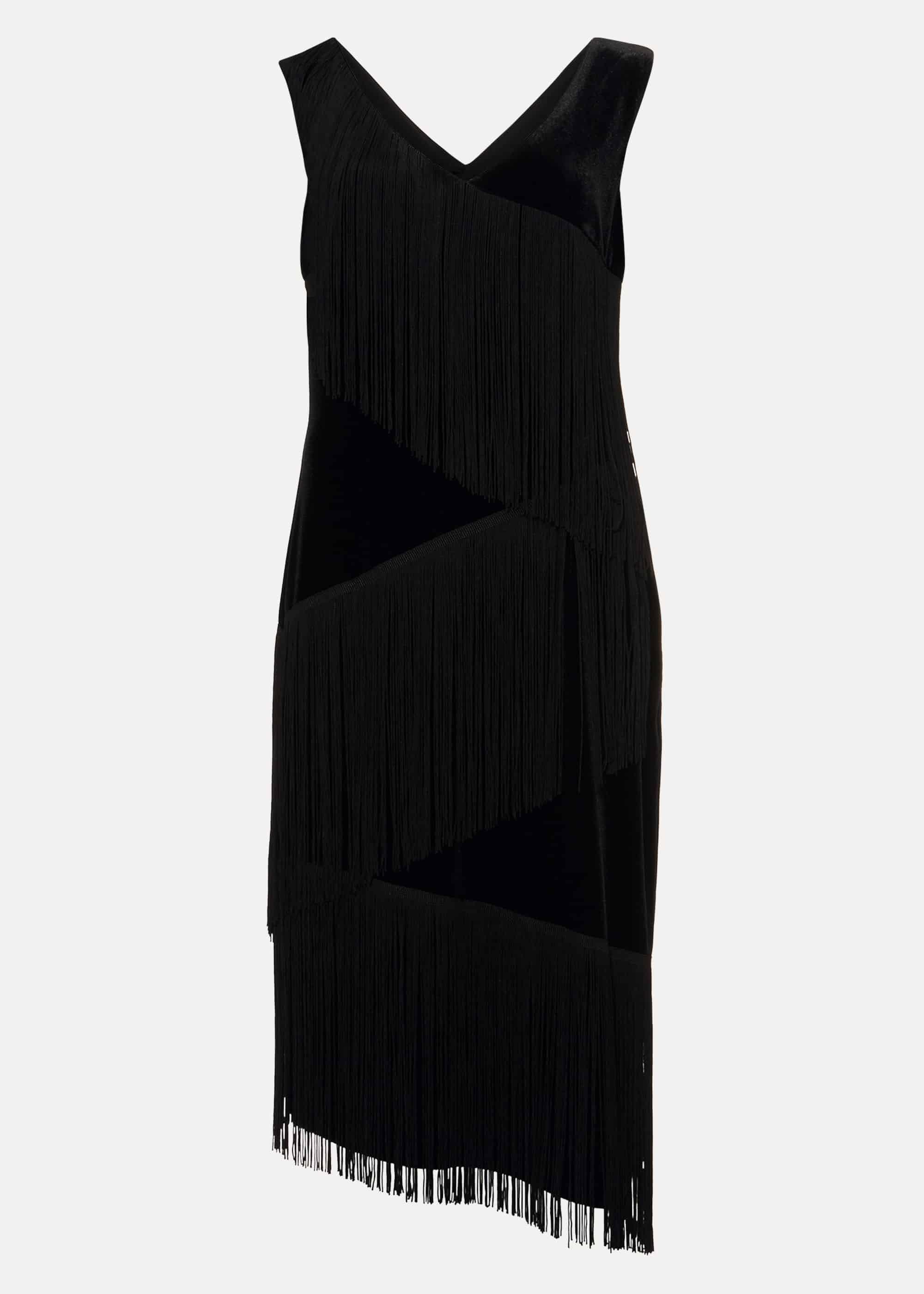 Miya Velvet Fringe Dress
