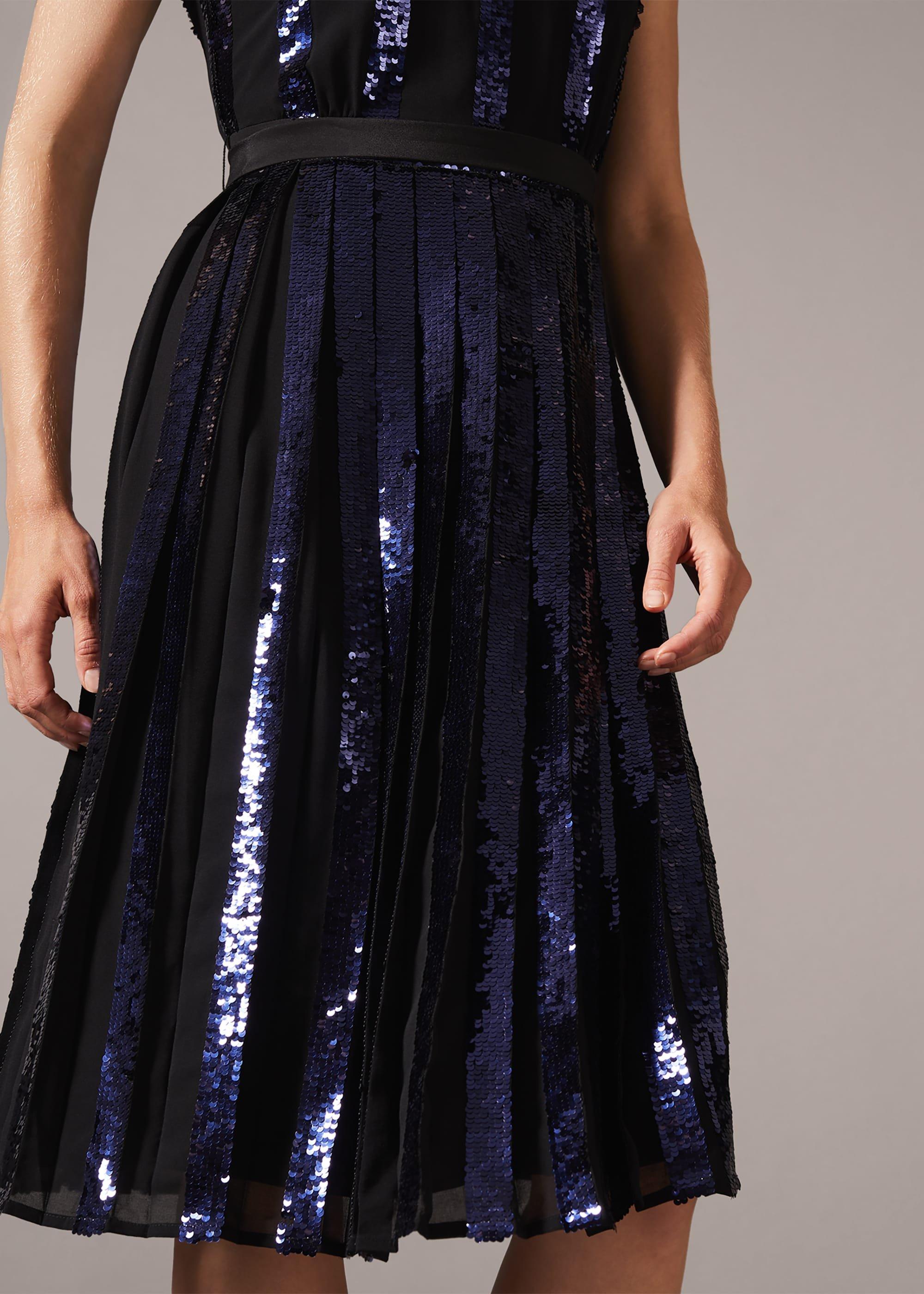Alani Pleated Sequin Dress