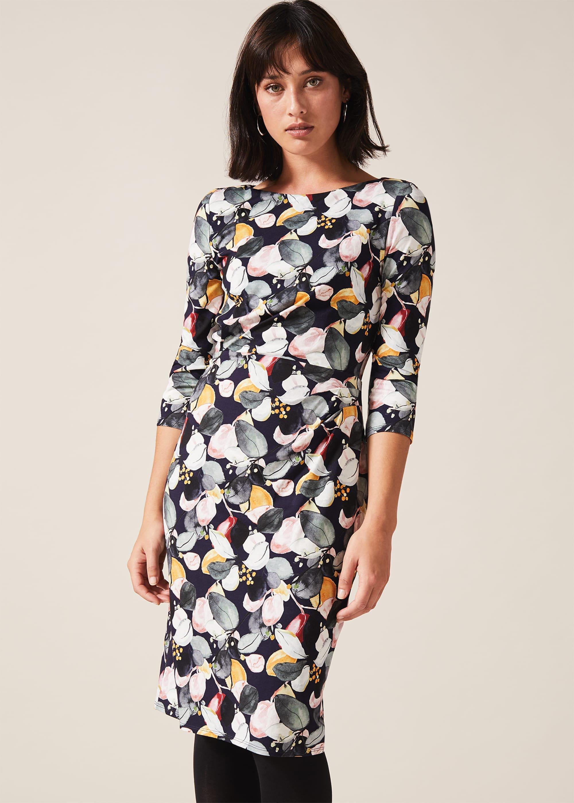 Laina Leaf Print Dress