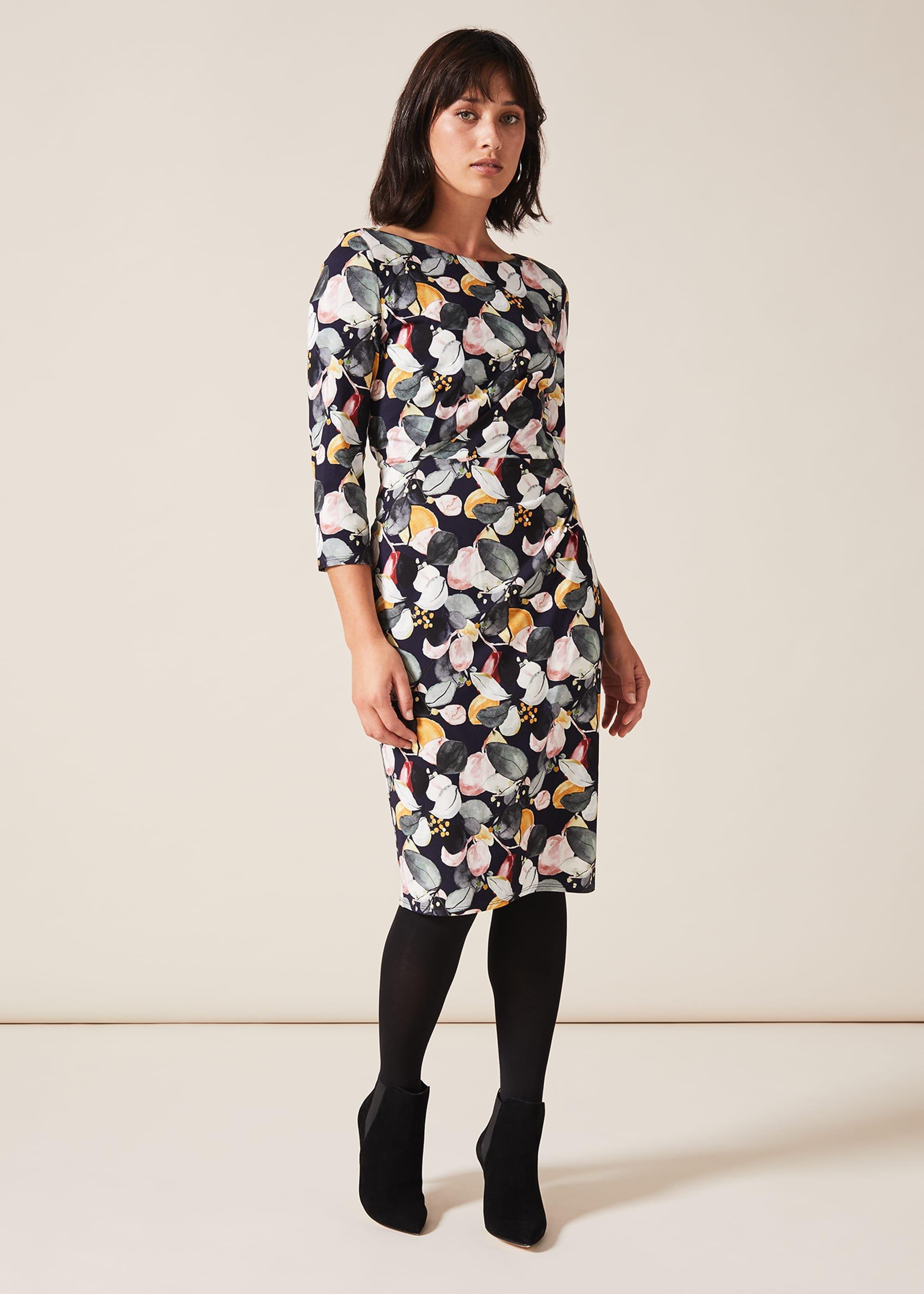 Laina Leaf Print Dress