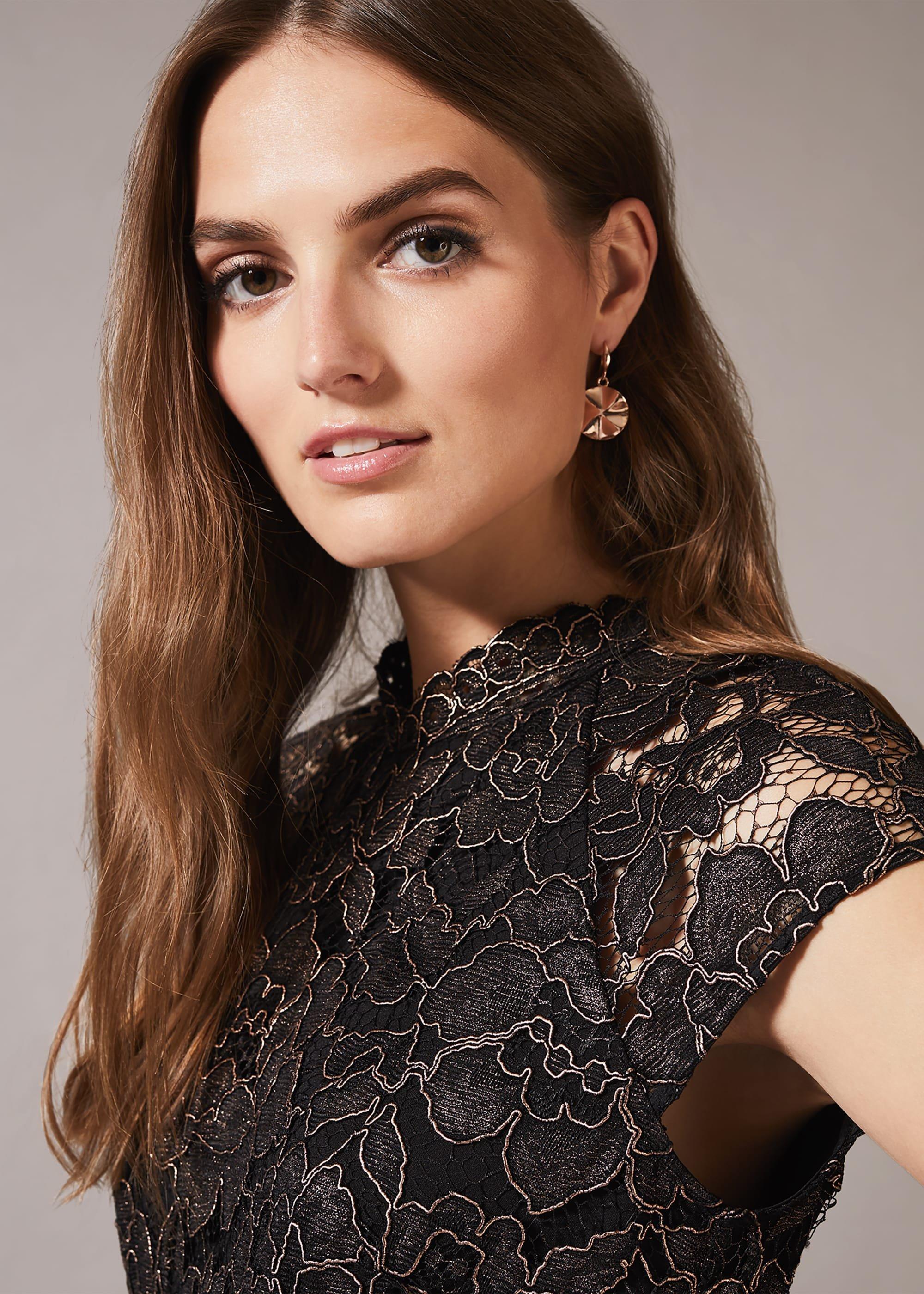 Jamie Metallic Lace Dress