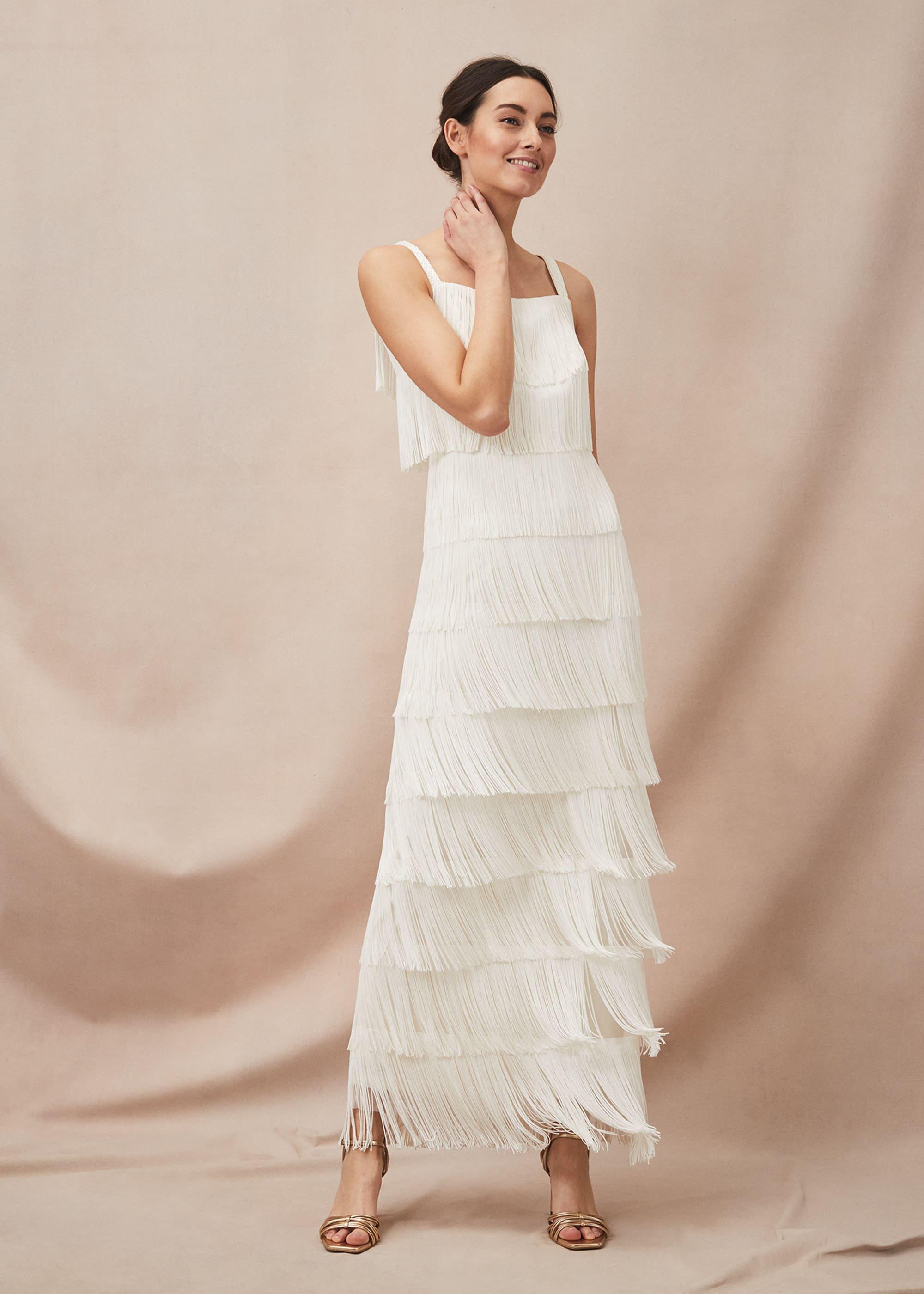 Elecia Fringe Wedding Dress