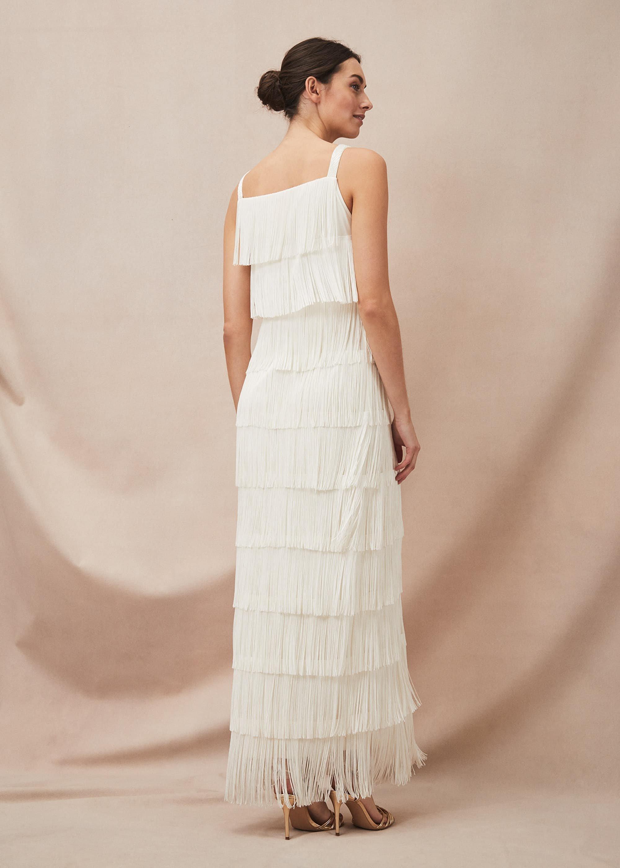 Elecia Fringe Wedding Dress