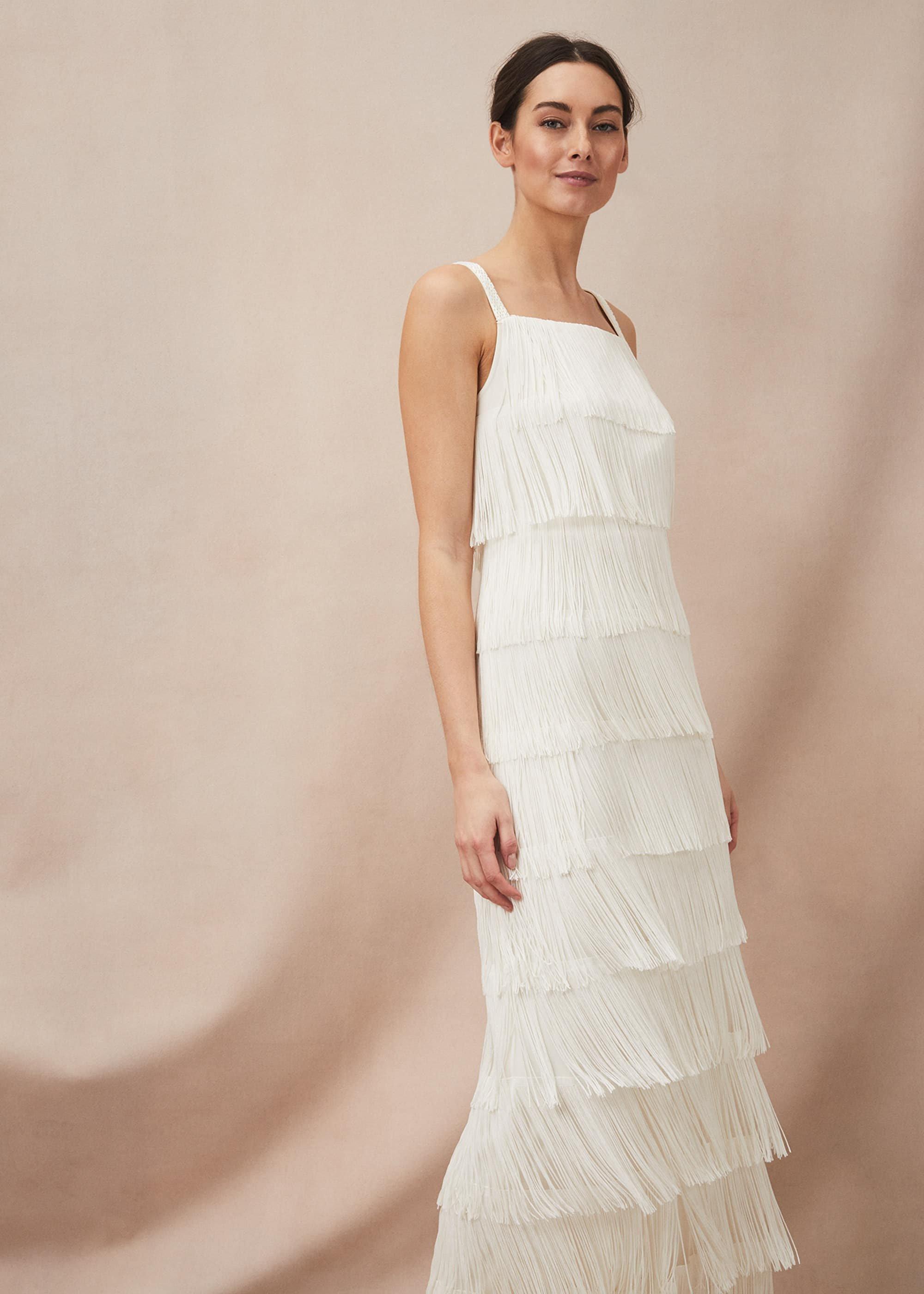 Elecia Fringe Wedding Dress