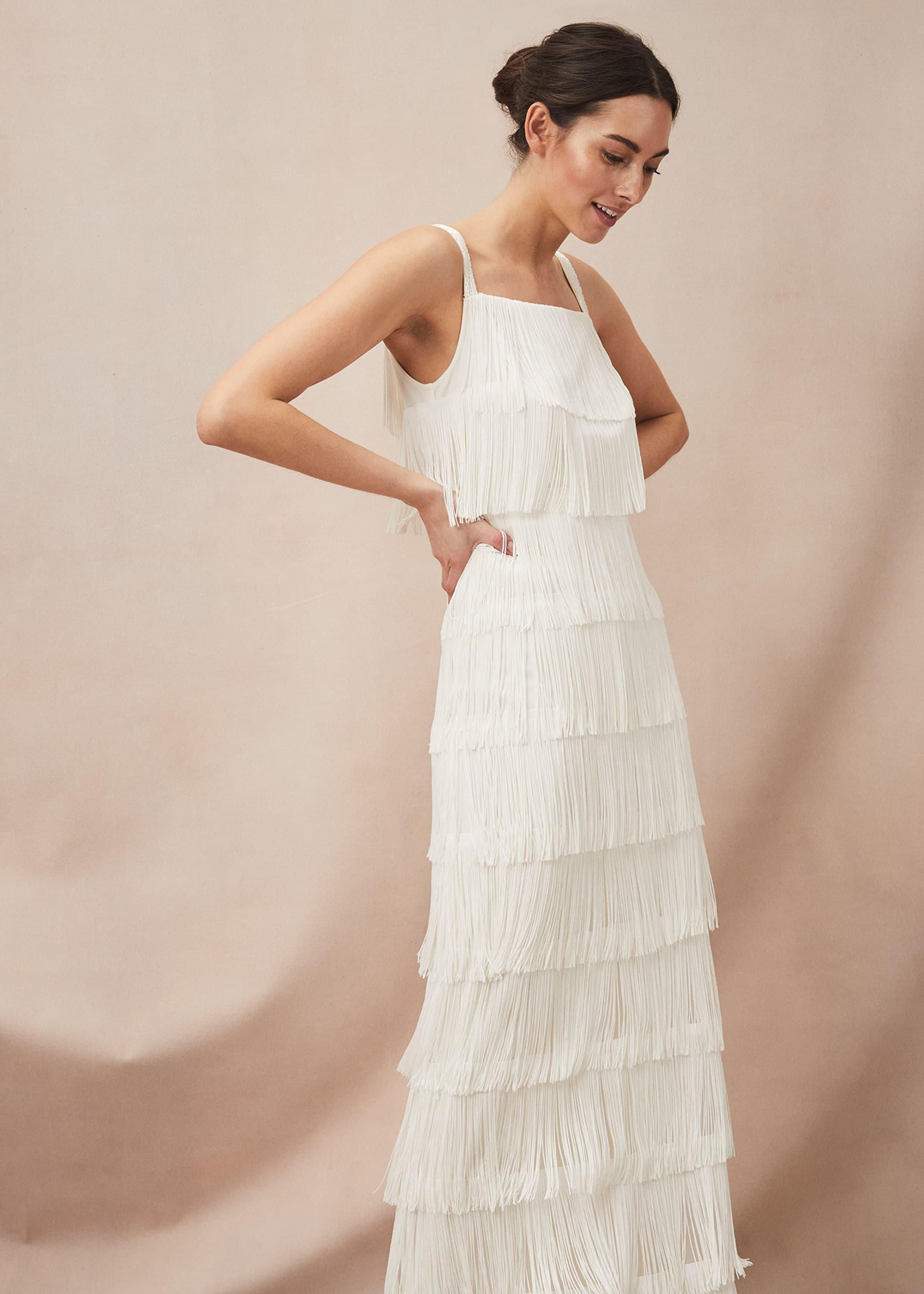 Elecia Fringe Wedding Dress