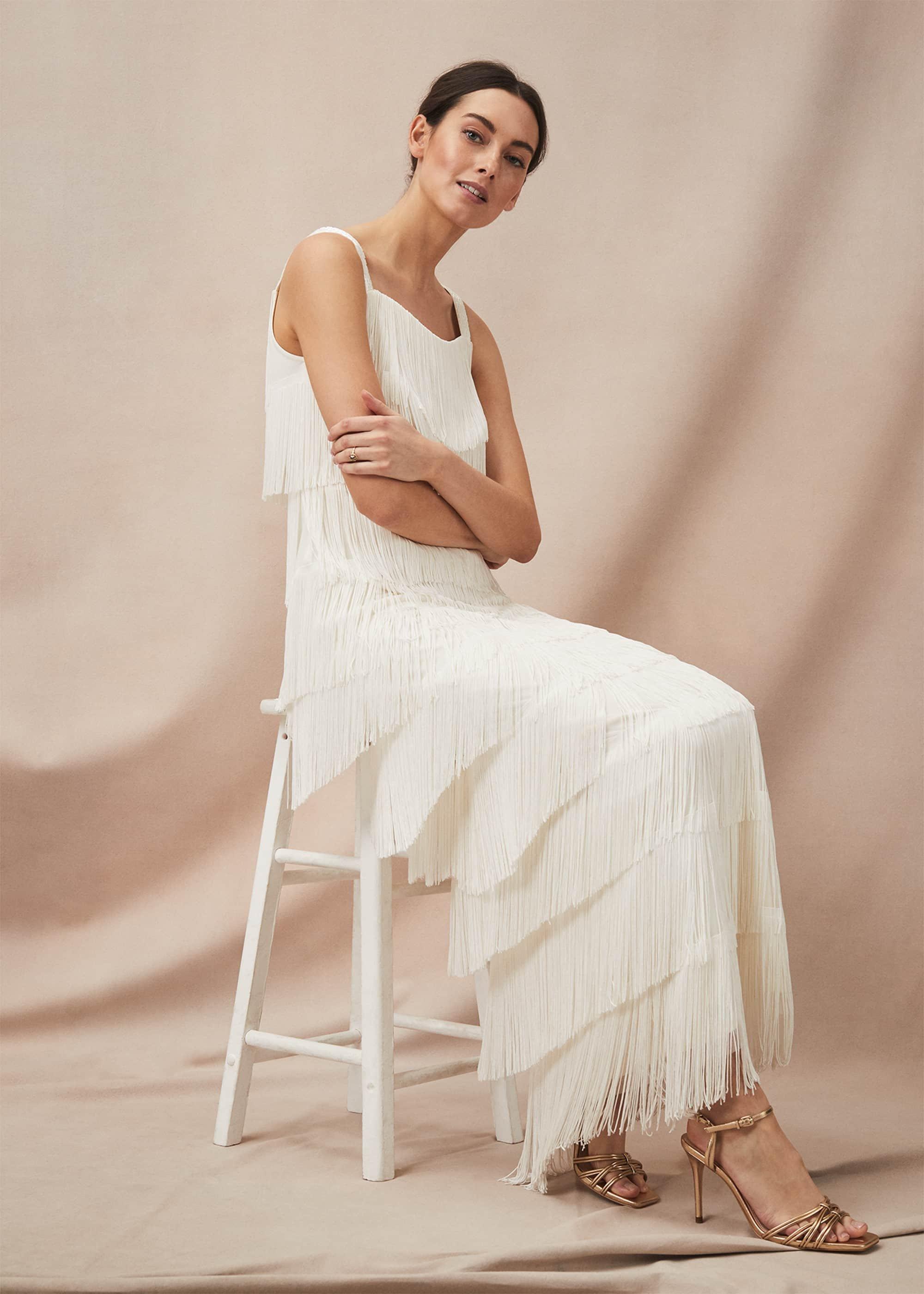 Elecia Fringe Wedding Dress