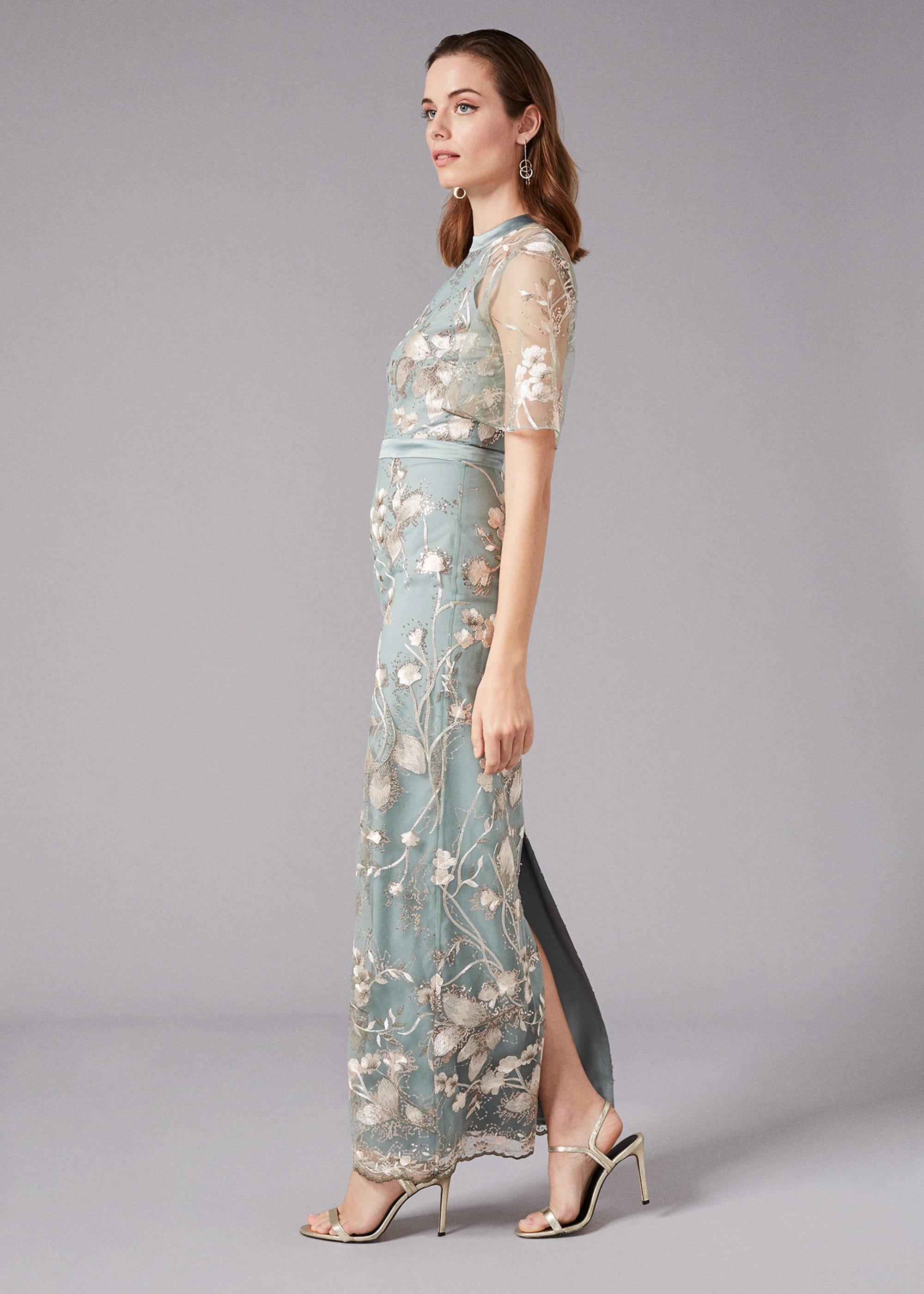 Glenda Floral Embroidered Maxi Dress
