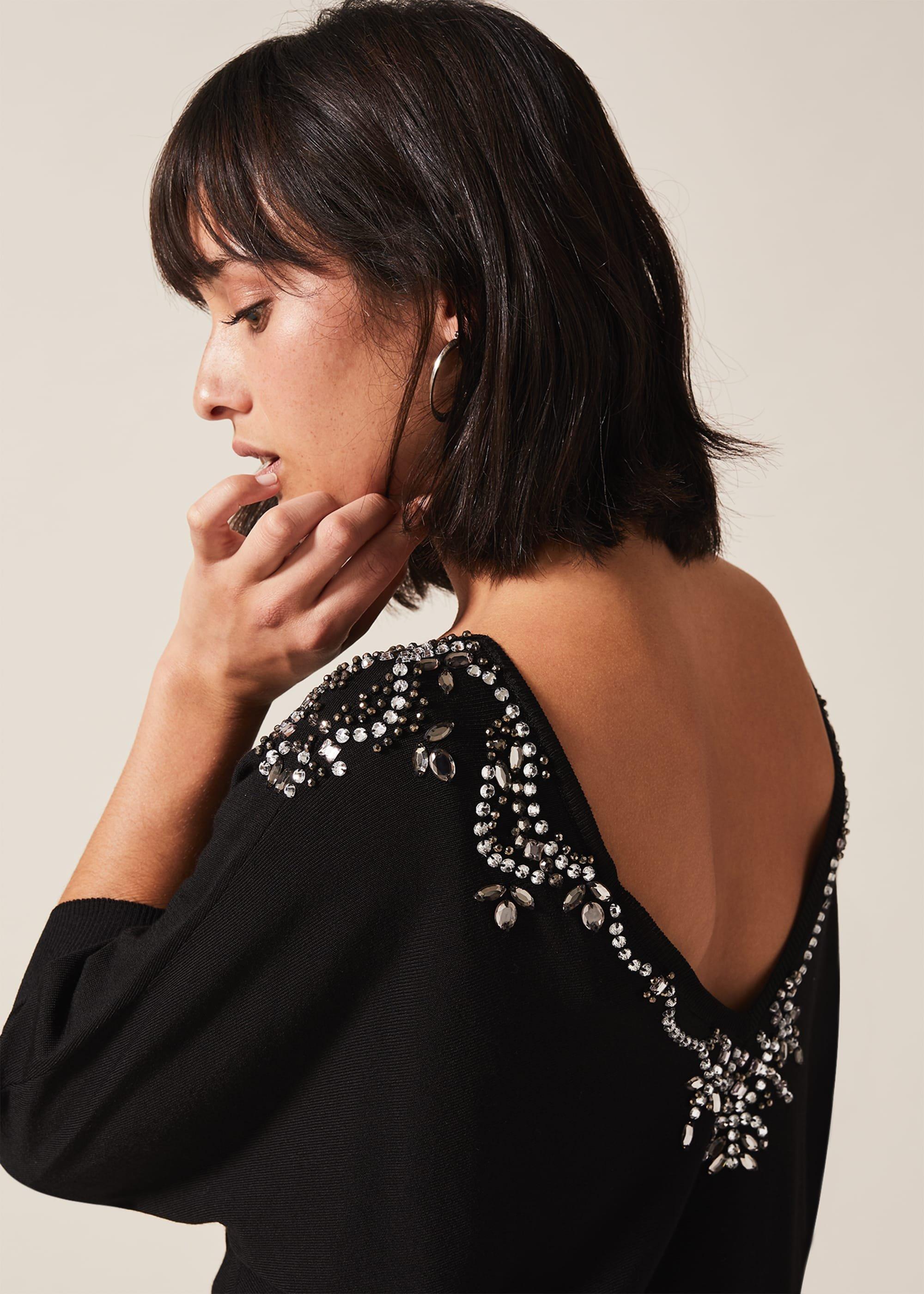Elizabeth Embellished V-Back Dress